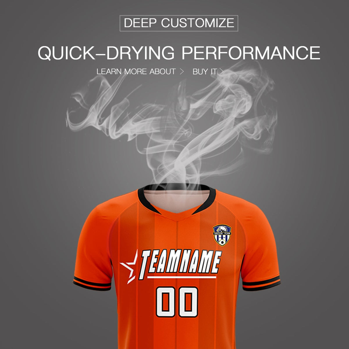 Custom Orange Classic Striped Personalized Football Kit Jersey