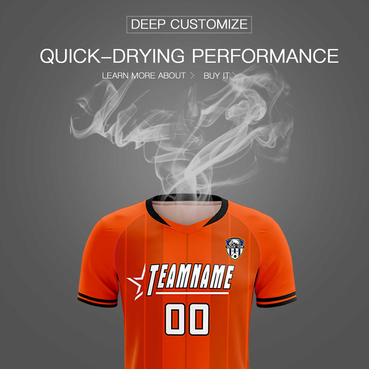 Custom Orange Classic Striped Personalized Football Kit Jersey