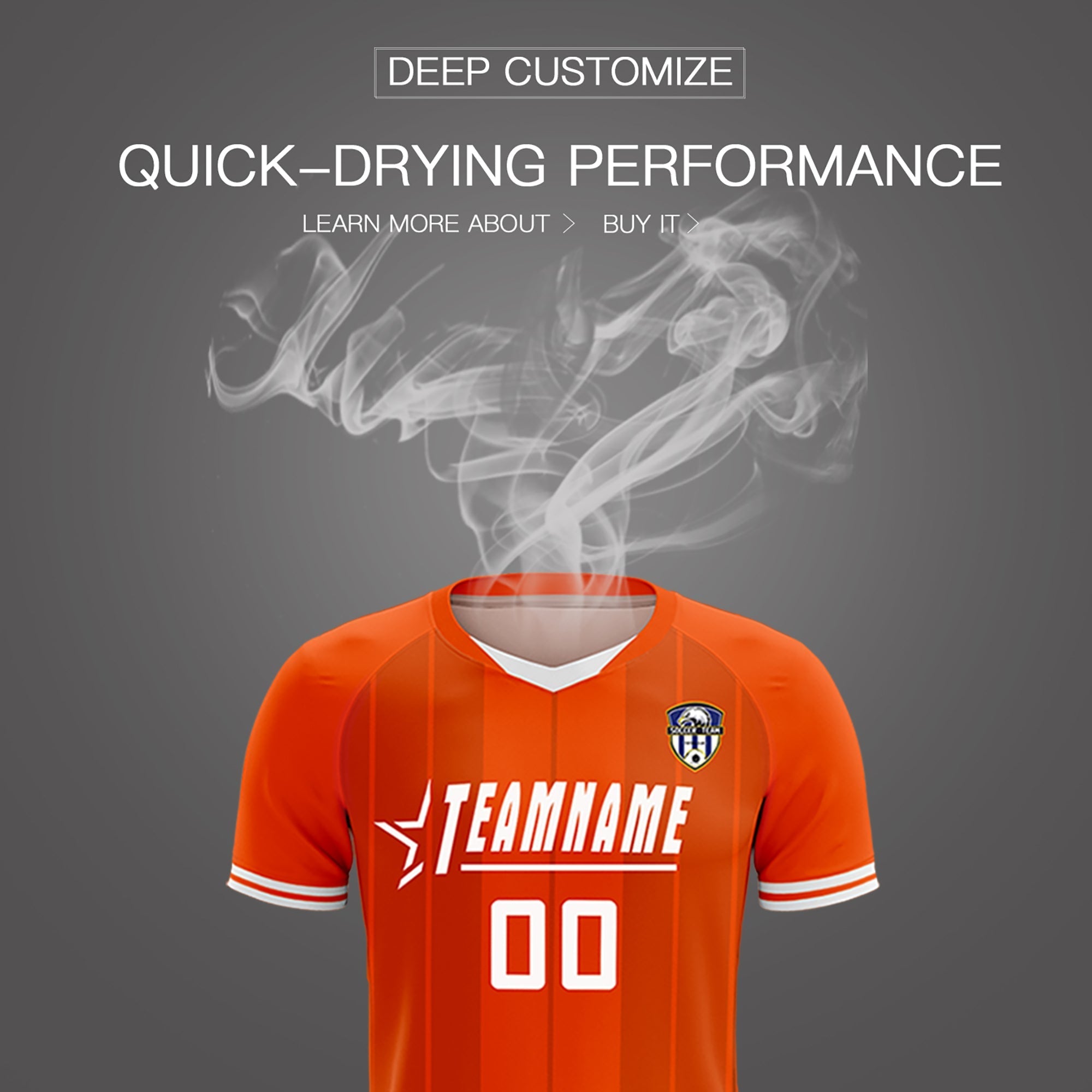 Custom Orange Classic Striped Personalized Football Kit Jersey