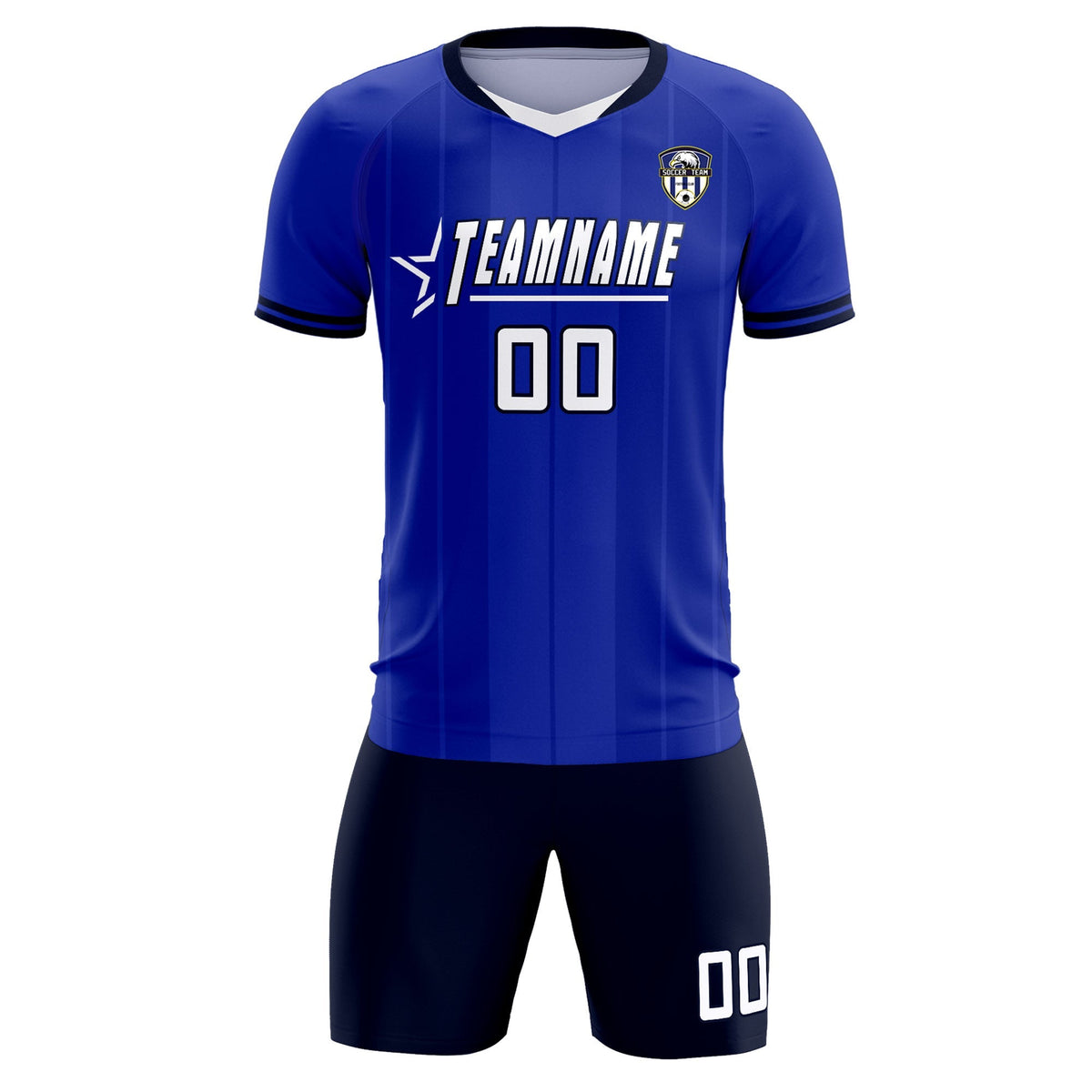 Custom Royal Classic Striped Personalized Football Kit Jersey