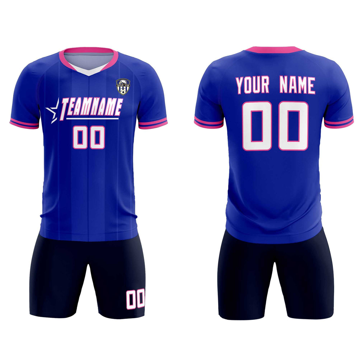 Custom Royal Classic Striped Personalized Football Kit Jersey