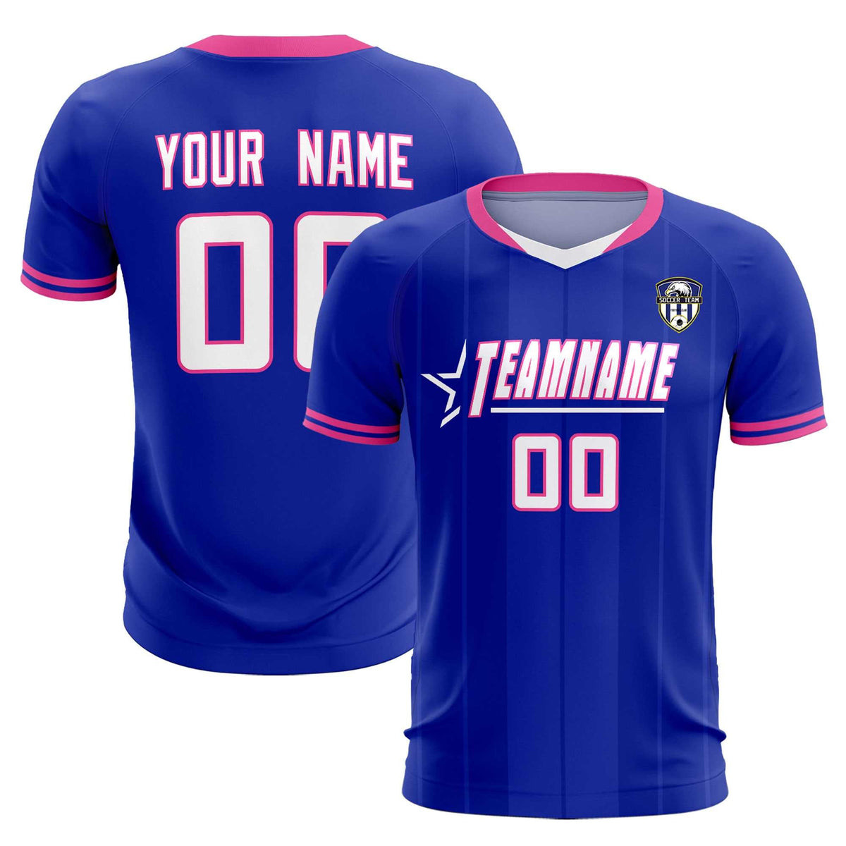 Custom Royal Classic Striped Personalized Football Kit Jersey