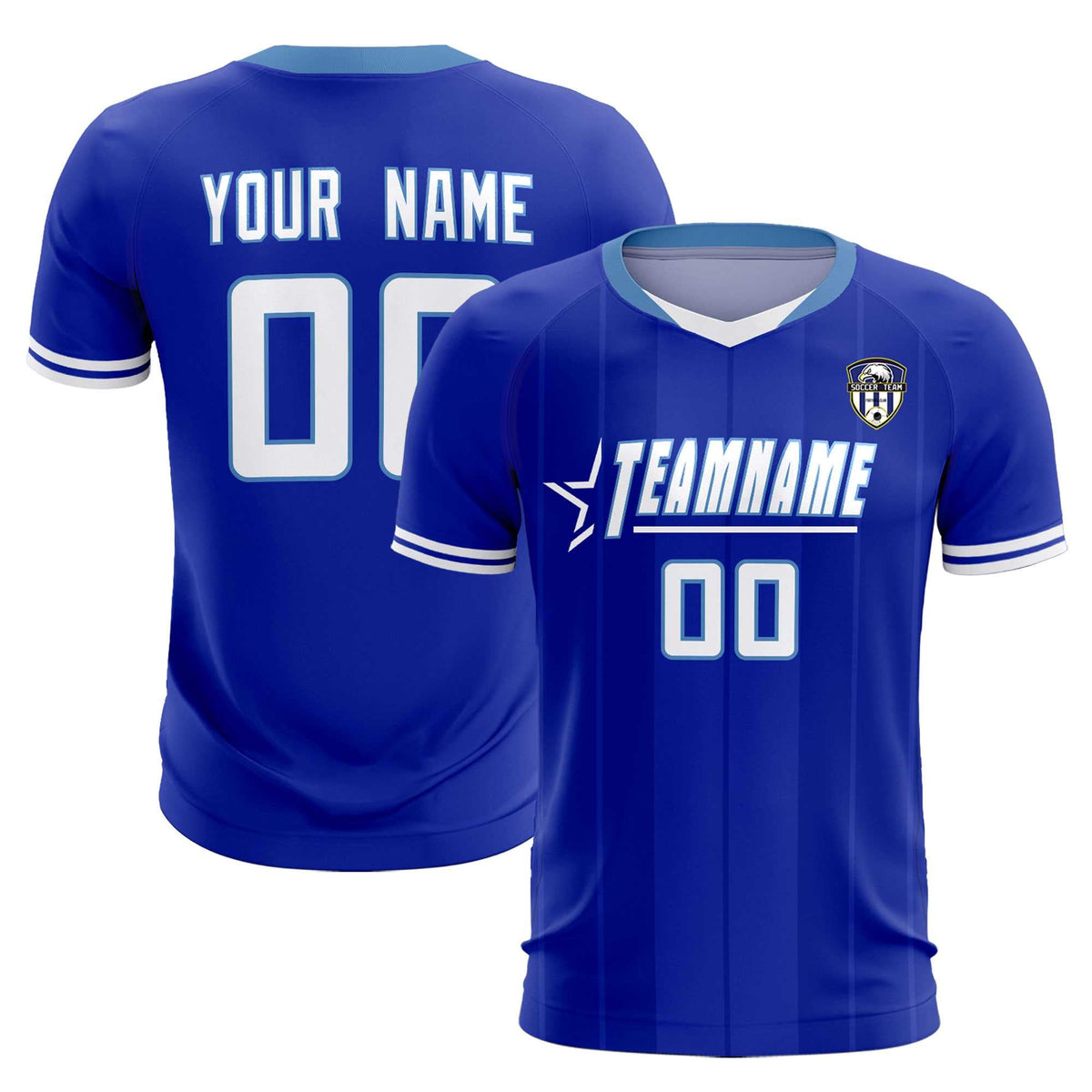 Custom Royal Classic Striped Personalized Football Kit Jersey