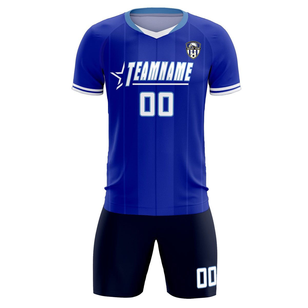 Custom Royal Classic Striped Personalized Football Kit Jersey