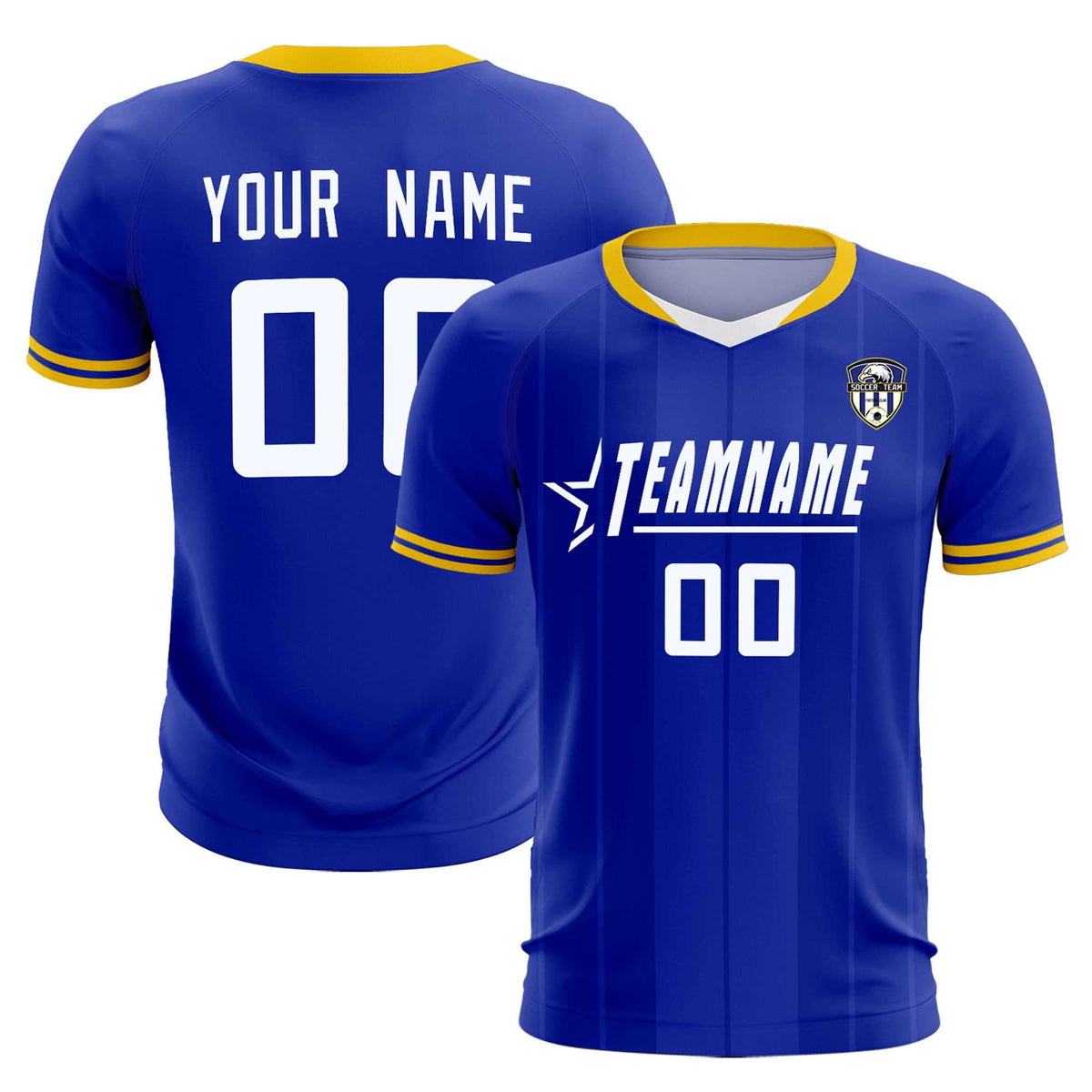 Custom Royal Classic Striped Personalized Football Kit Jersey