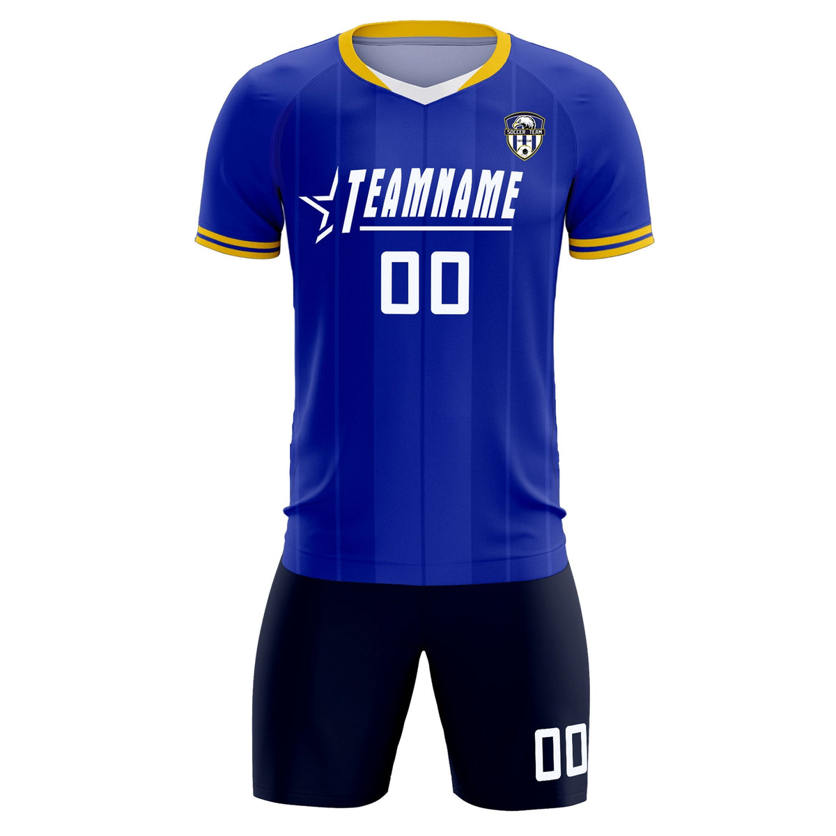 Custom Royal Classic Striped Personalized Football Kit Jersey