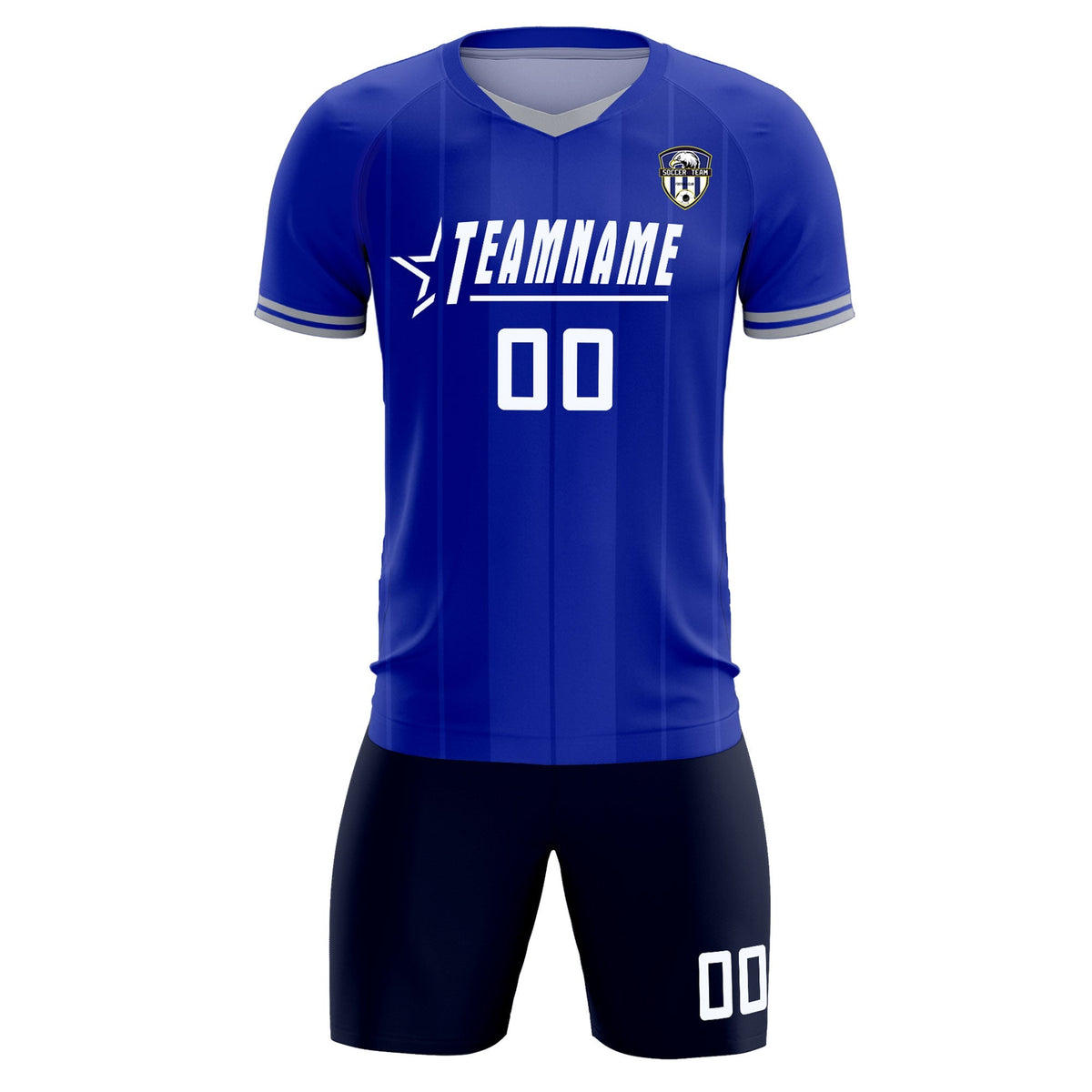 Custom Royal Classic Striped Personalized Football Kit Jersey