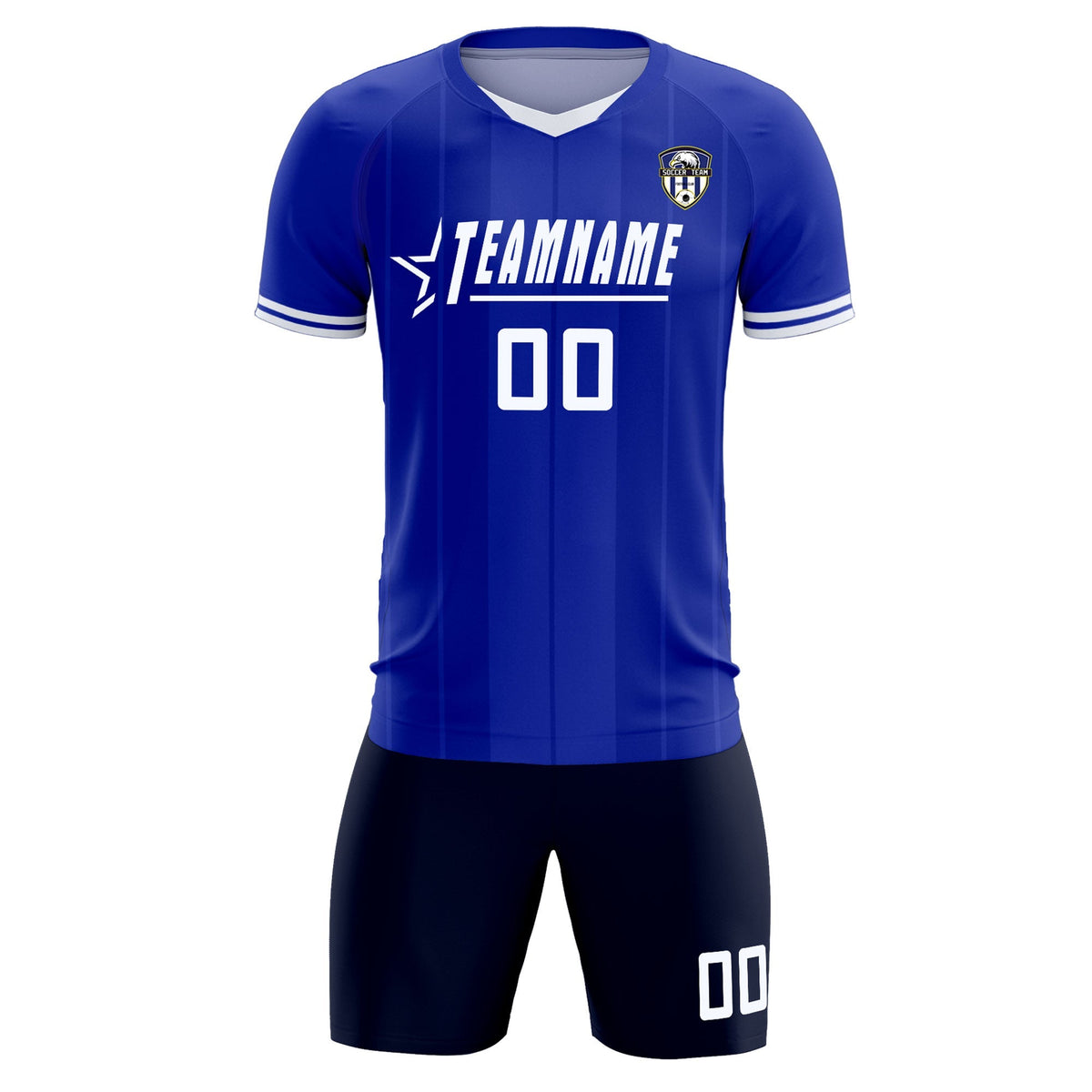 Custom Royal Classic Striped Personalized Football Kit Jersey