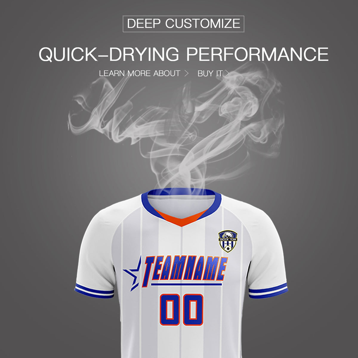 Custom White Classic Striped Personalized Football Kit Jersey