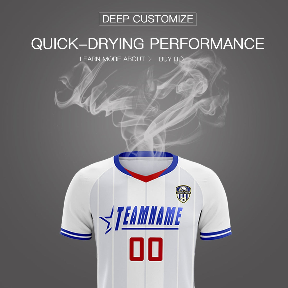 Custom White Classic Striped Personalized Football Kit Jersey