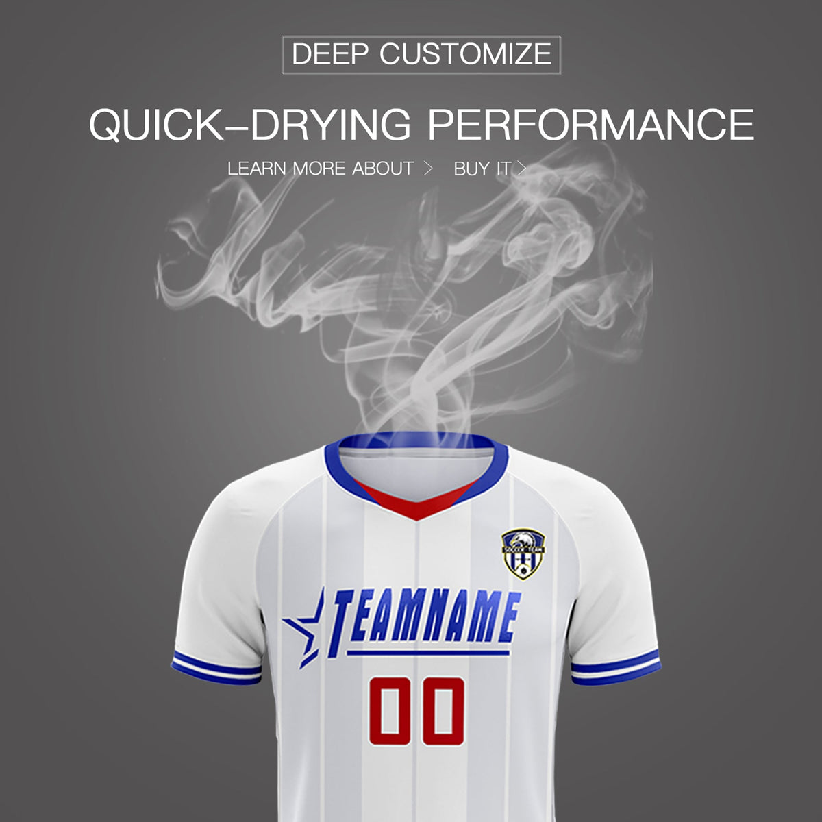 Custom White Classic Striped Personalized Football Kit Jersey
