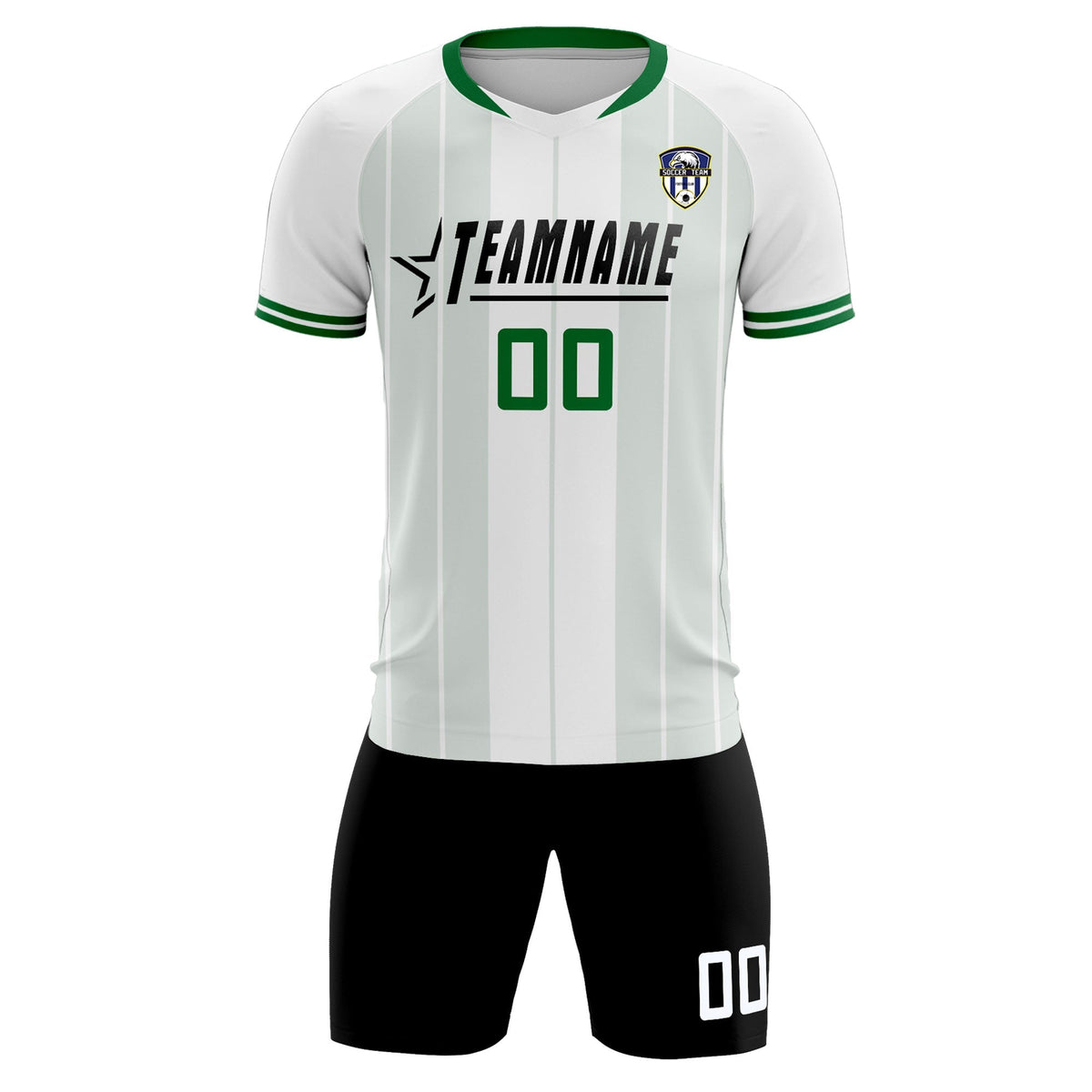 Custom White Classic Striped Personalized Football Kit Jersey