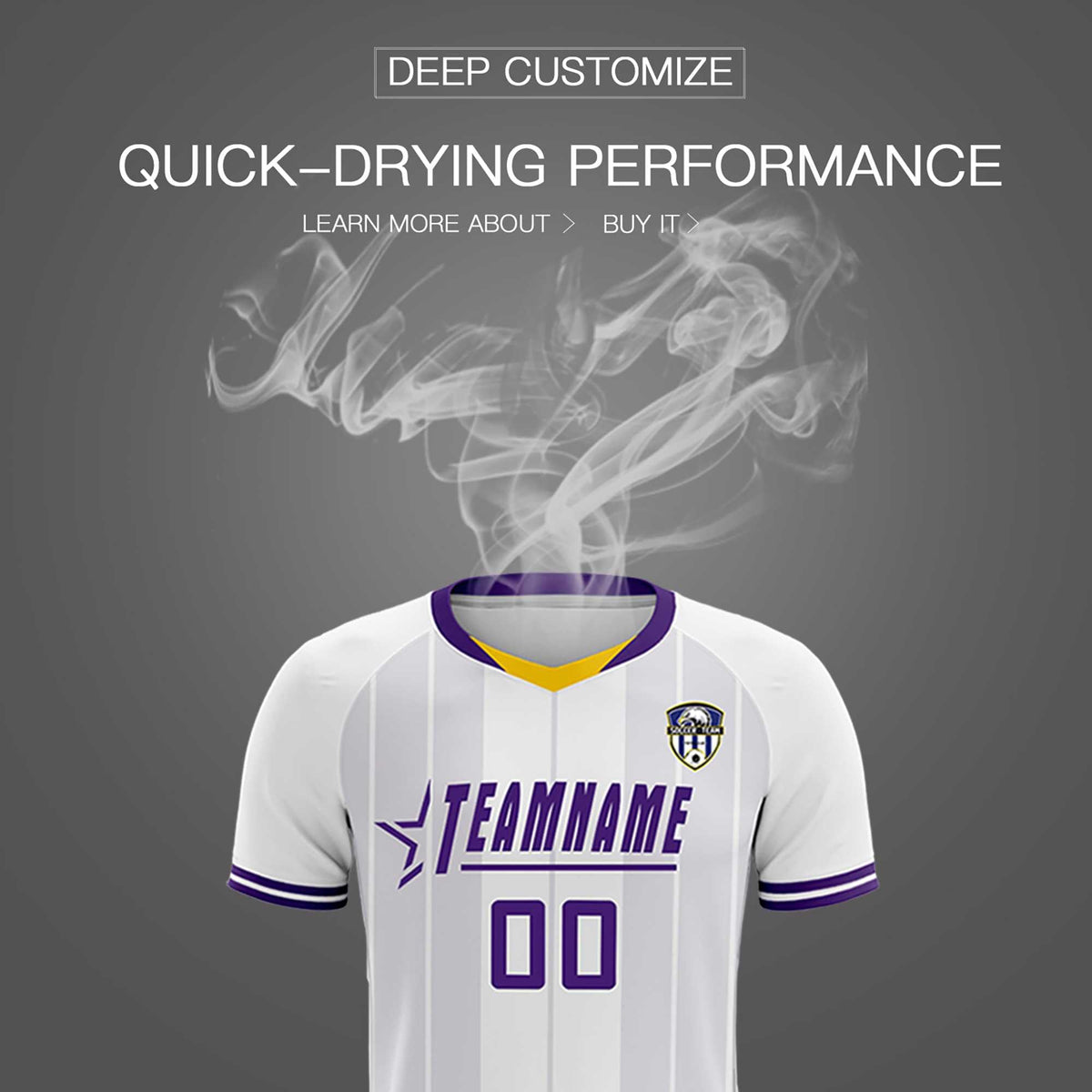 Custom White Classic Striped Personalized Football Kit Jersey