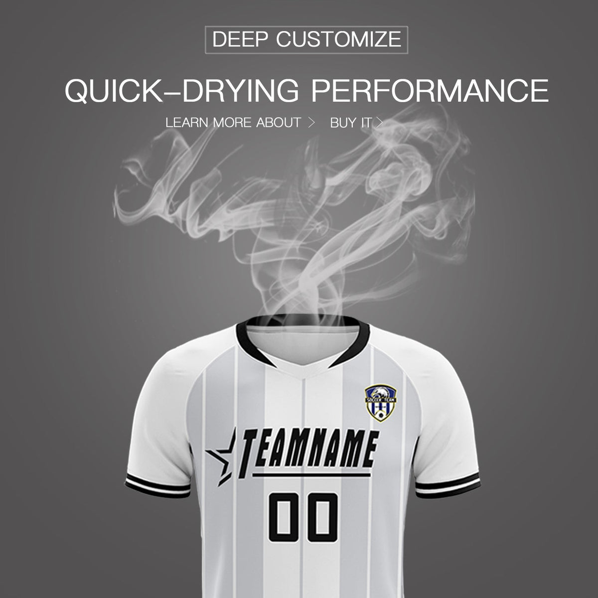 Custom White Classic Striped Personalized Football Kit Jersey