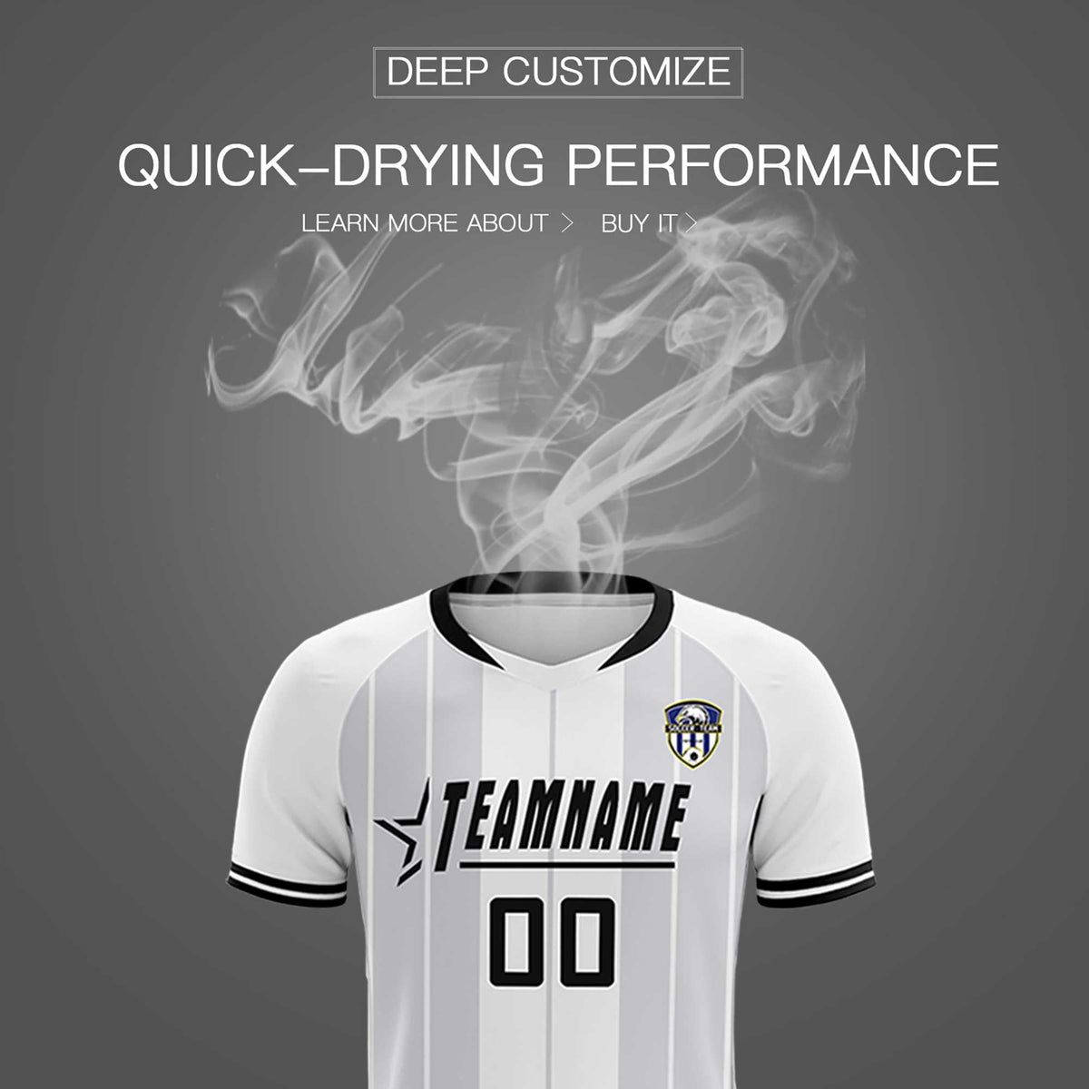 Custom White Classic Striped Personalized Football Kit Jersey