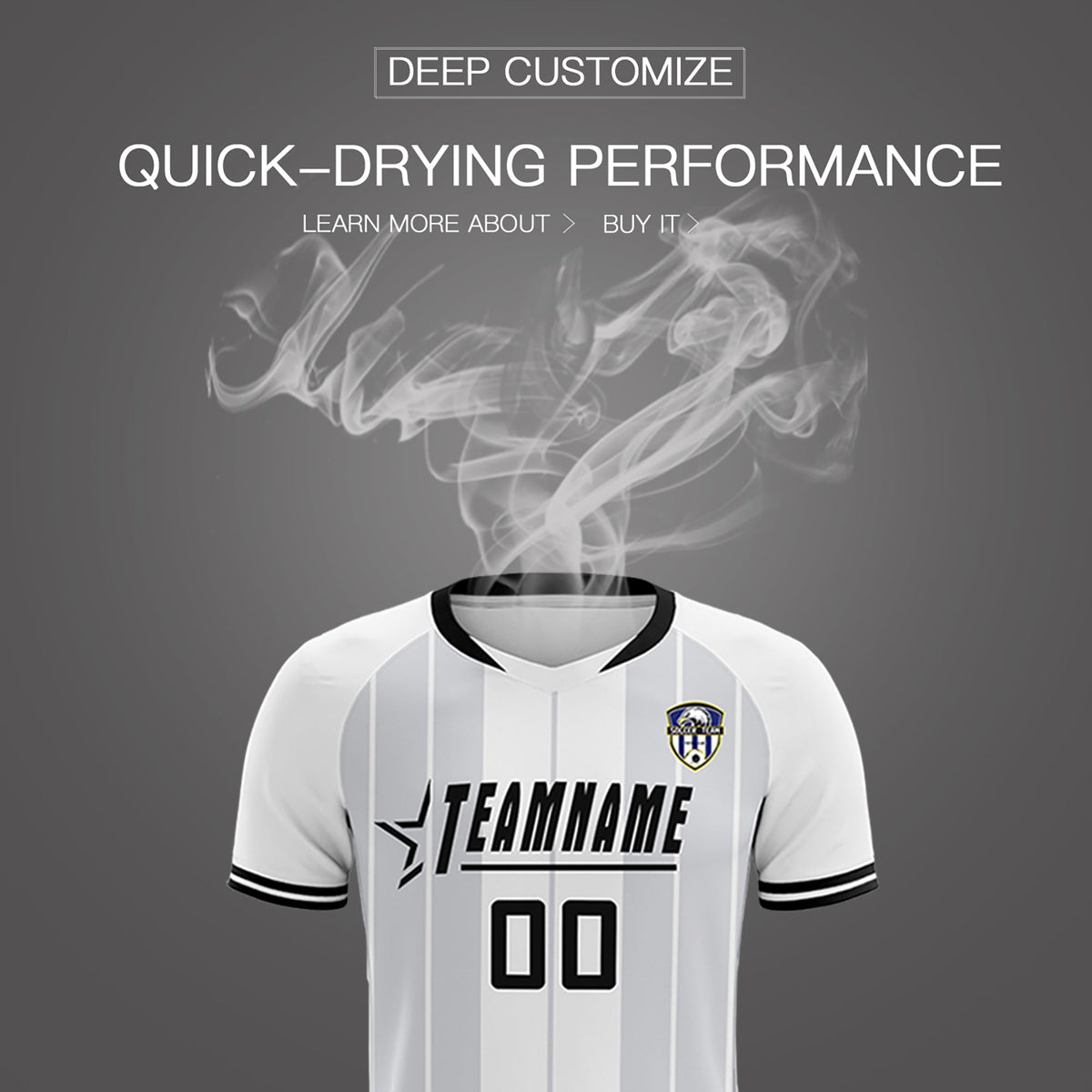 Custom White Classic Striped Personalized Football Kit Jersey