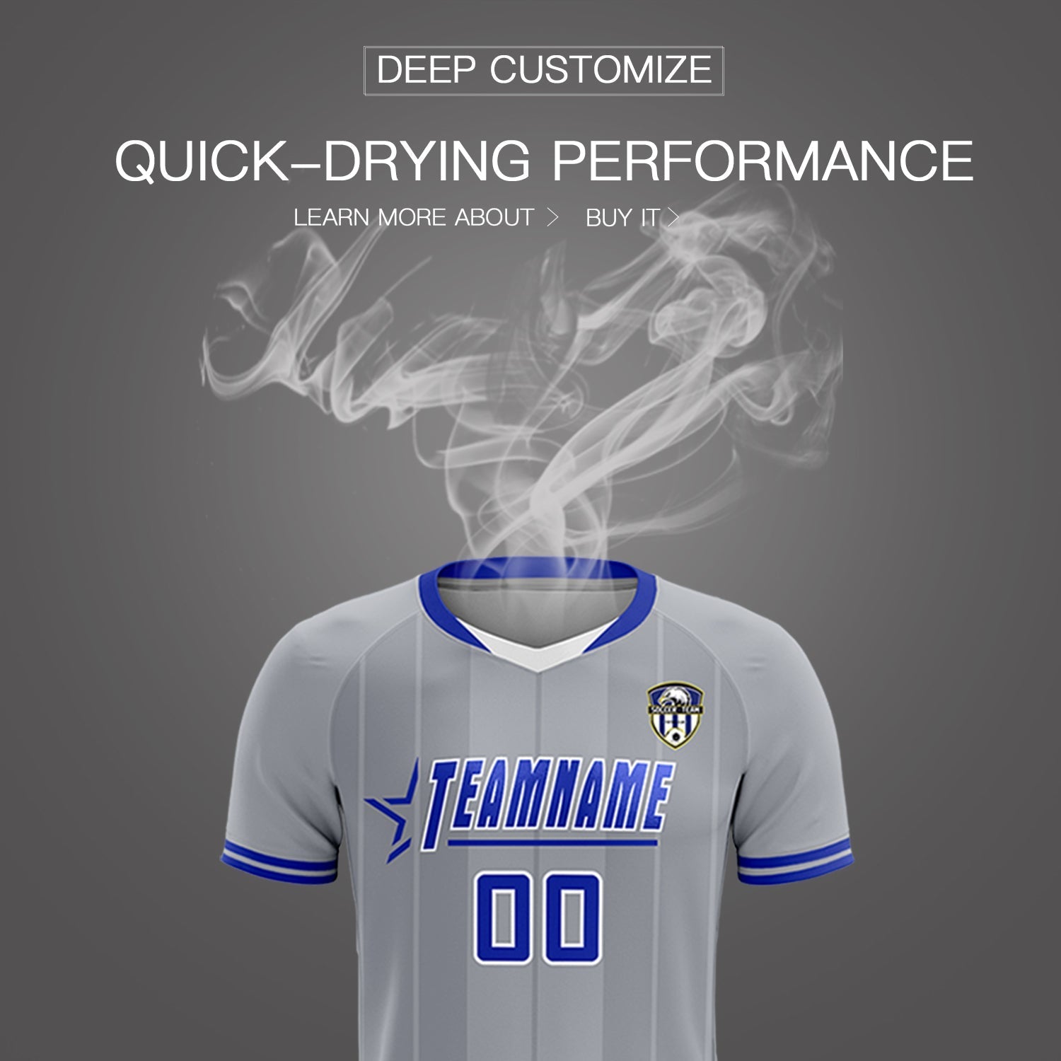 Custom Gray Classic Striped Personalized Football Kit Jersey