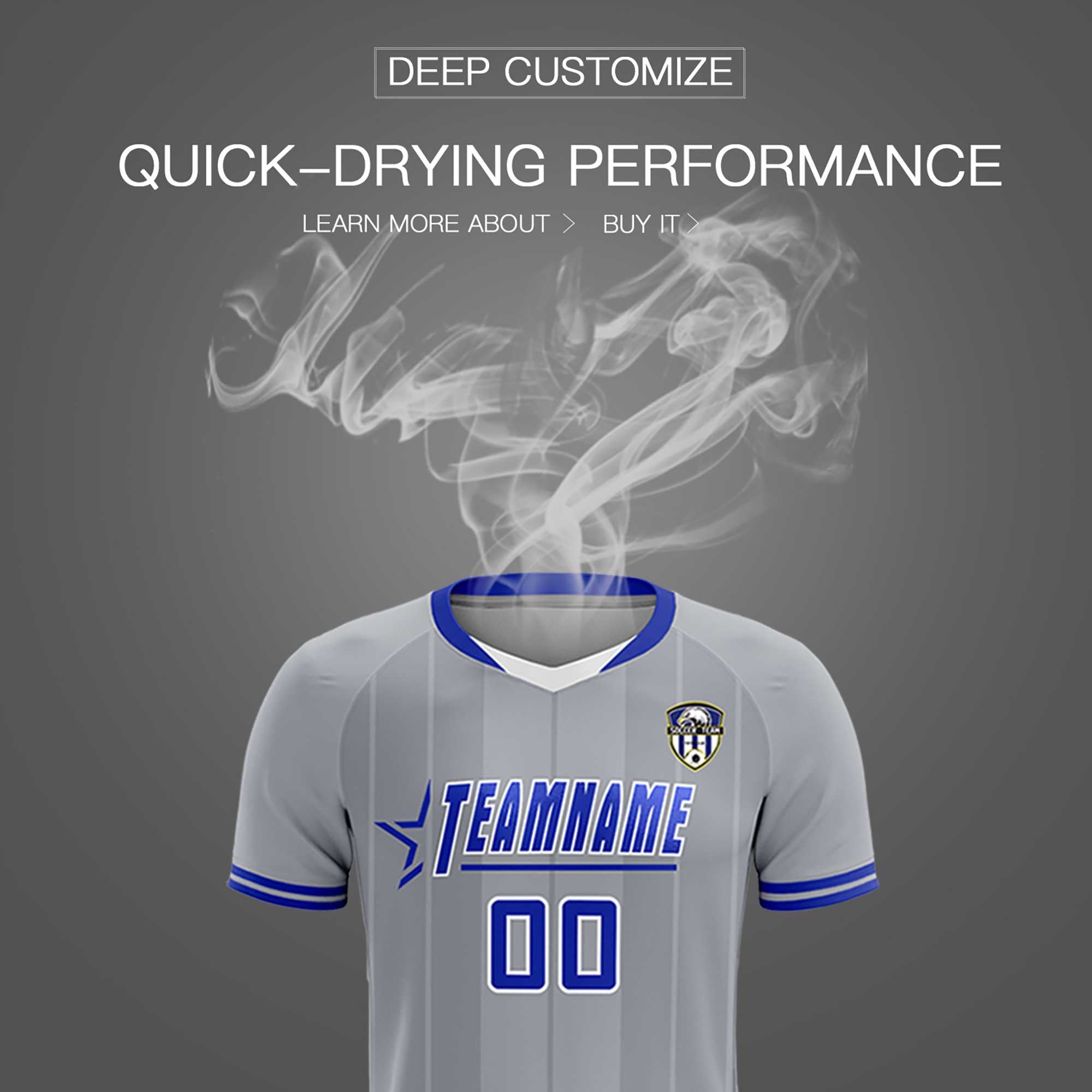 Custom Gray Classic Striped Personalized Football Kit Jersey