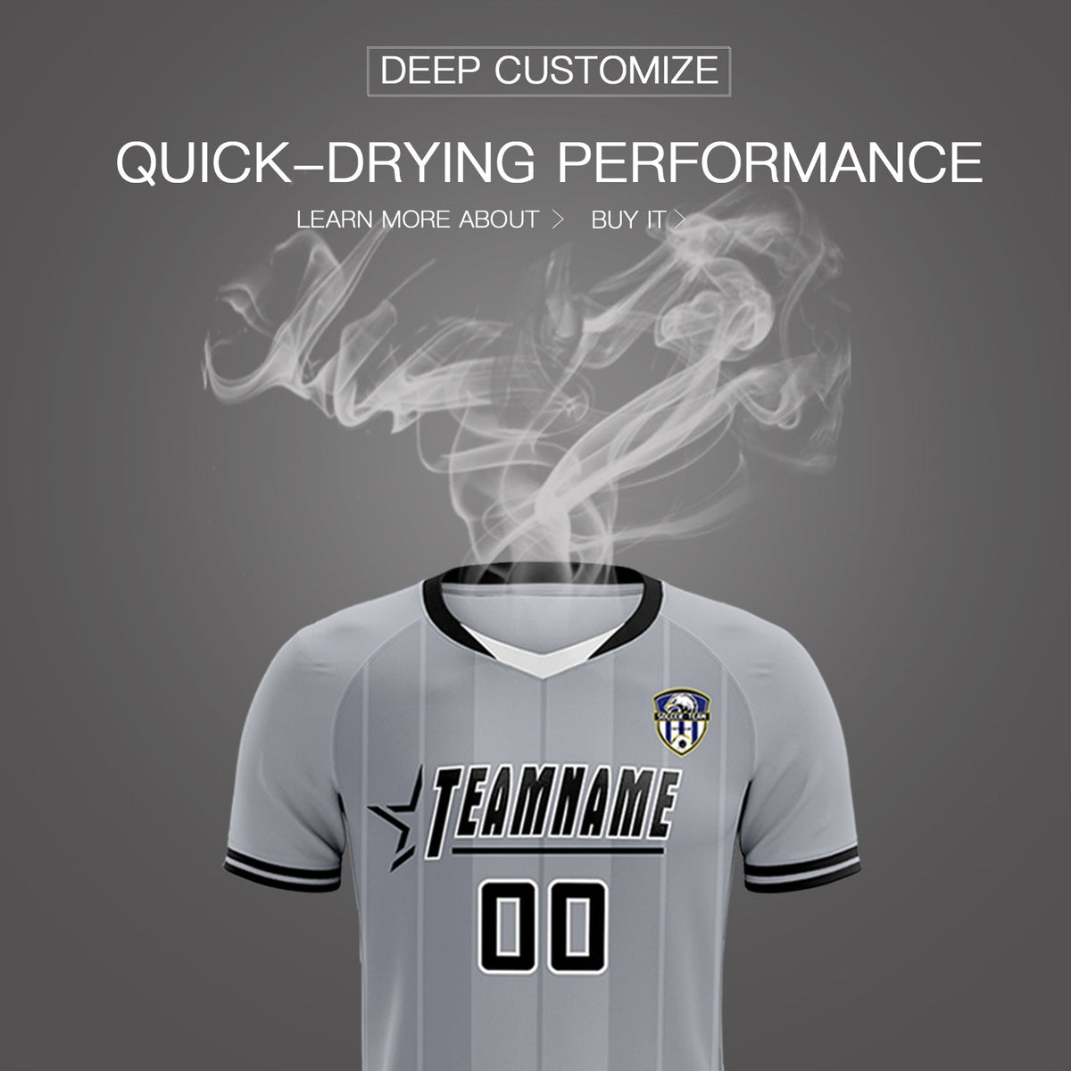 Custom Gray Classic Striped Personalized Football Kit Jersey