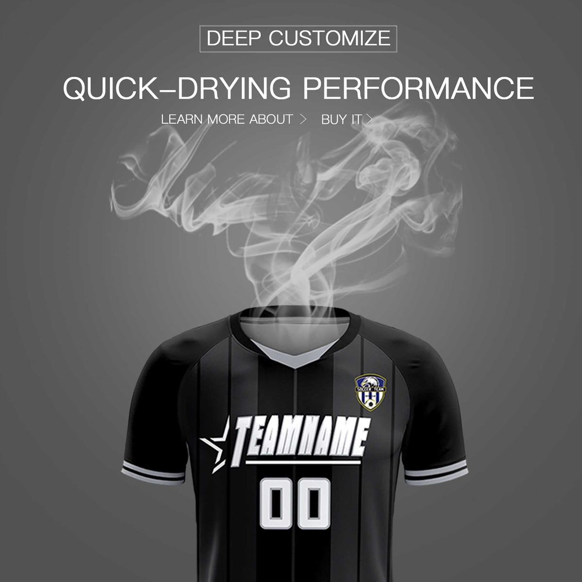 Custom Black Classic Striped Personalized Football Kit Jersey