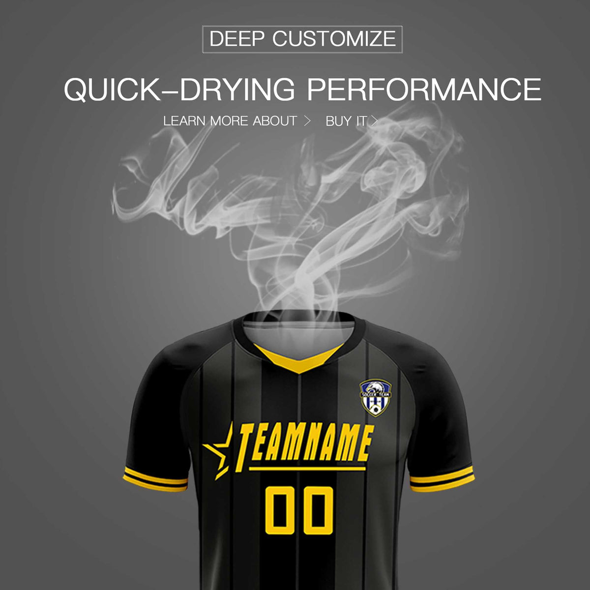 Custom Black Classic Striped Personalized Football Kit Jersey
