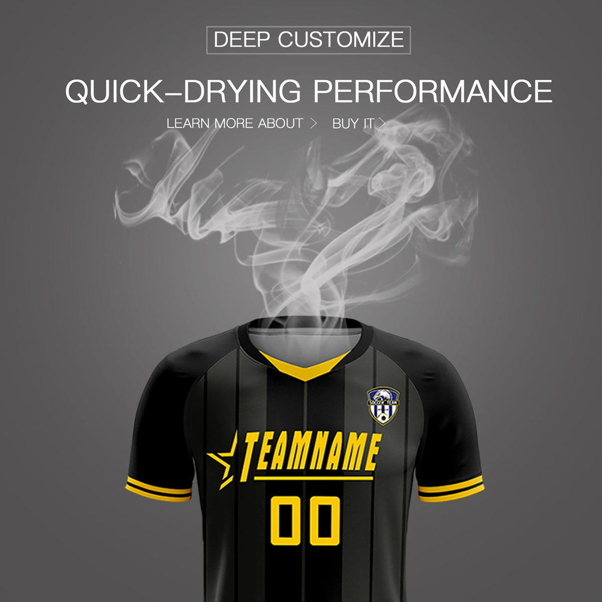 Custom Black Classic Striped Personalized Football Kit Jersey