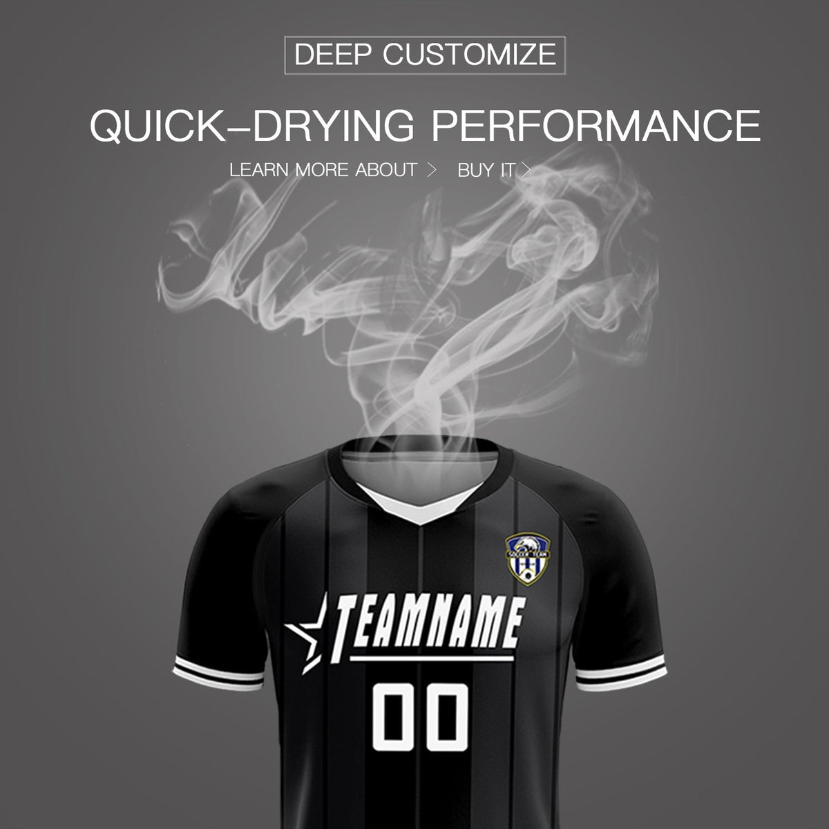 Custom Black Classic Striped Personalized Football Kit Jersey