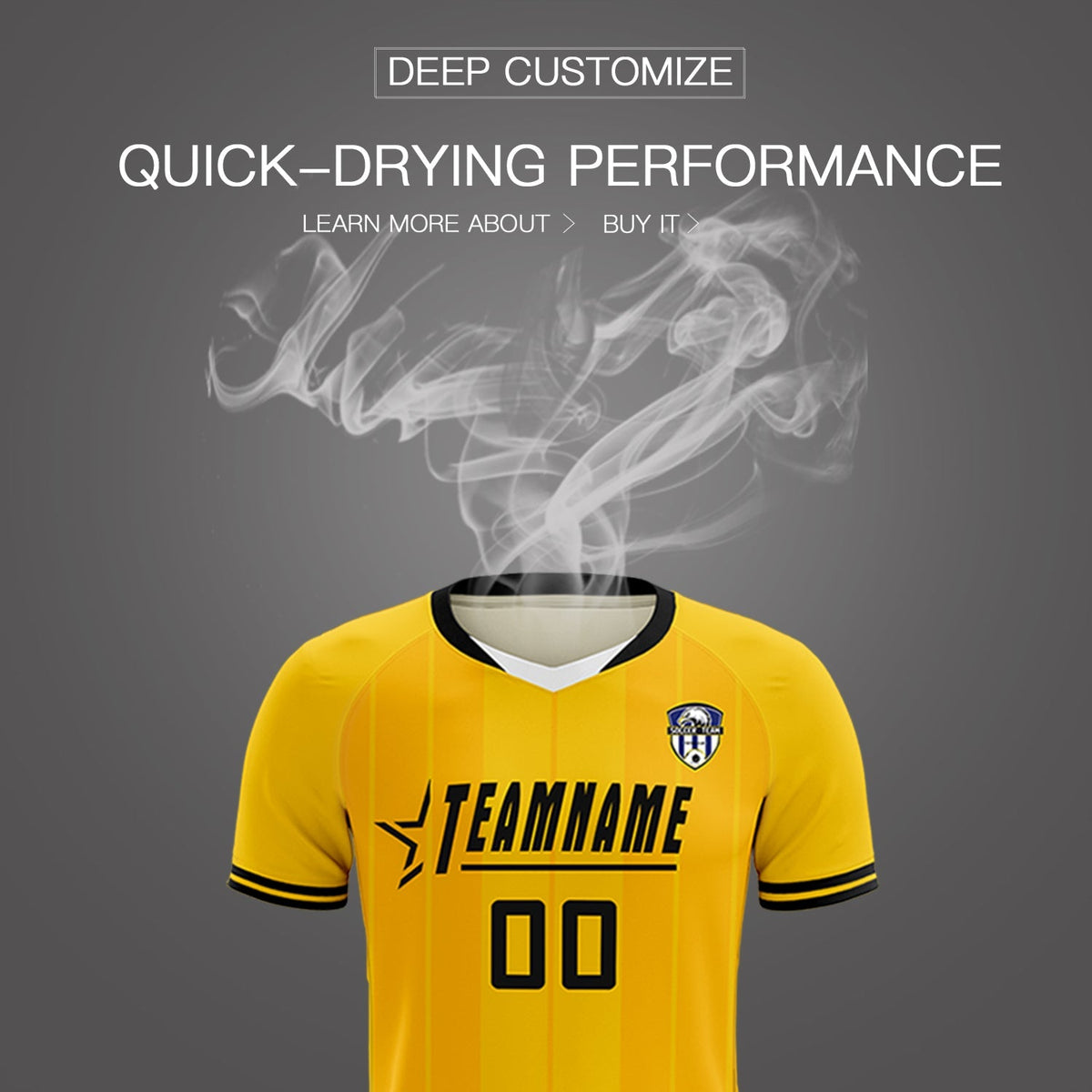 Custom Gold Classic Striped Personalized Football Kit Jersey