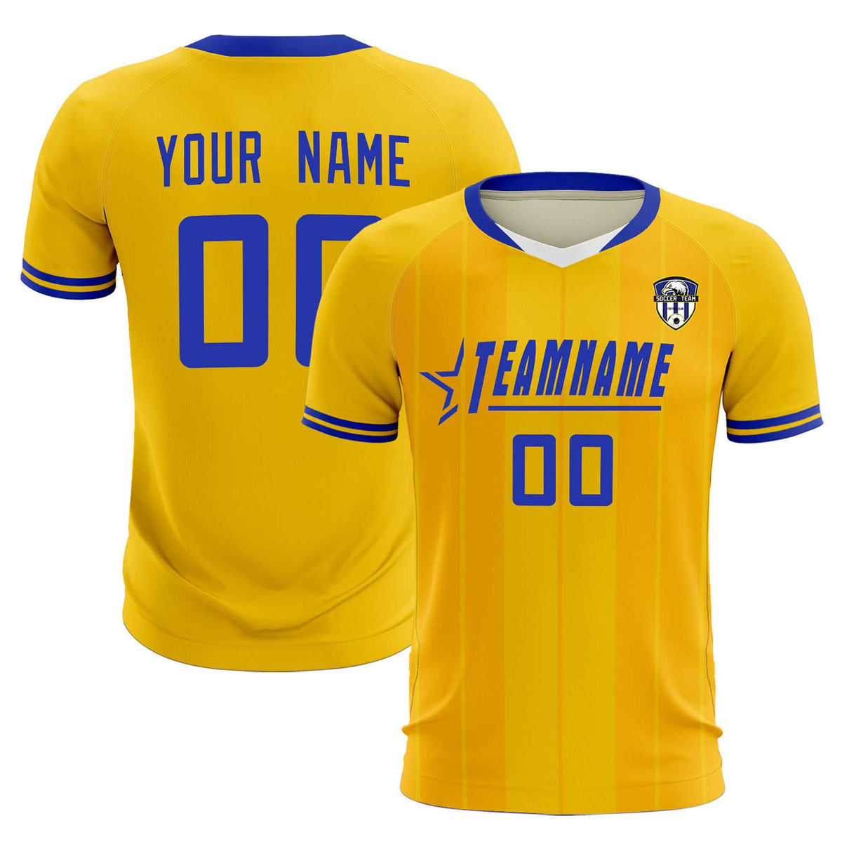 Custom Gold Classic Striped Personalized Football Kit Jersey