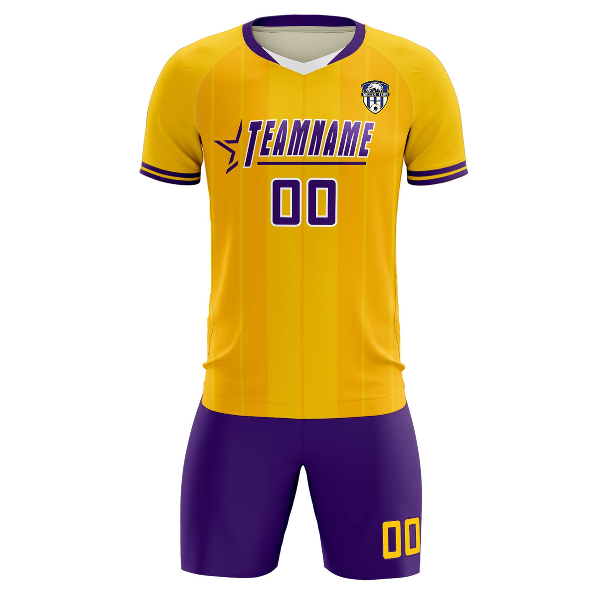 Custom Gold Classic Striped Personalized Football Kit Jersey