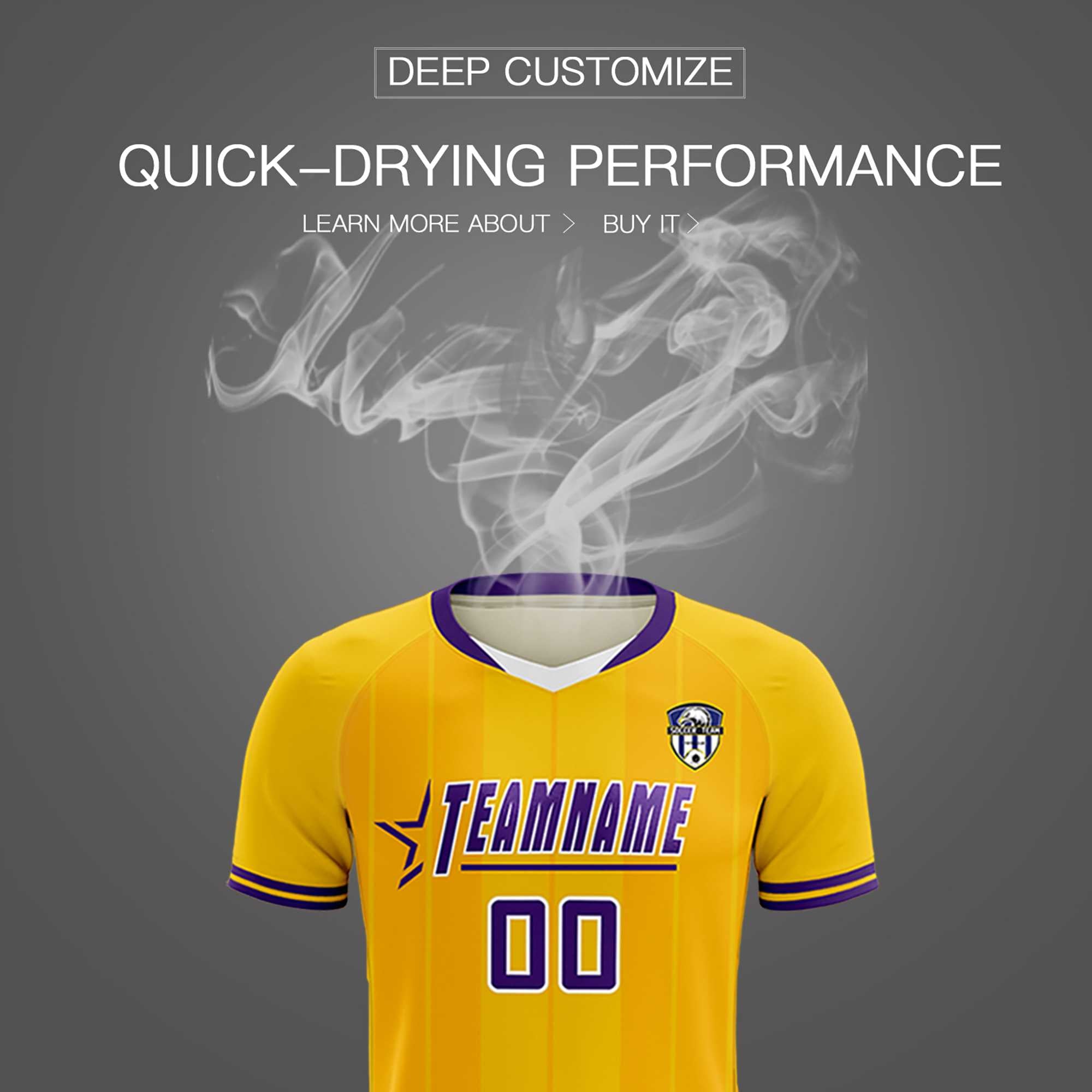 Custom Gold Classic Striped Personalized Football Kit Jersey
