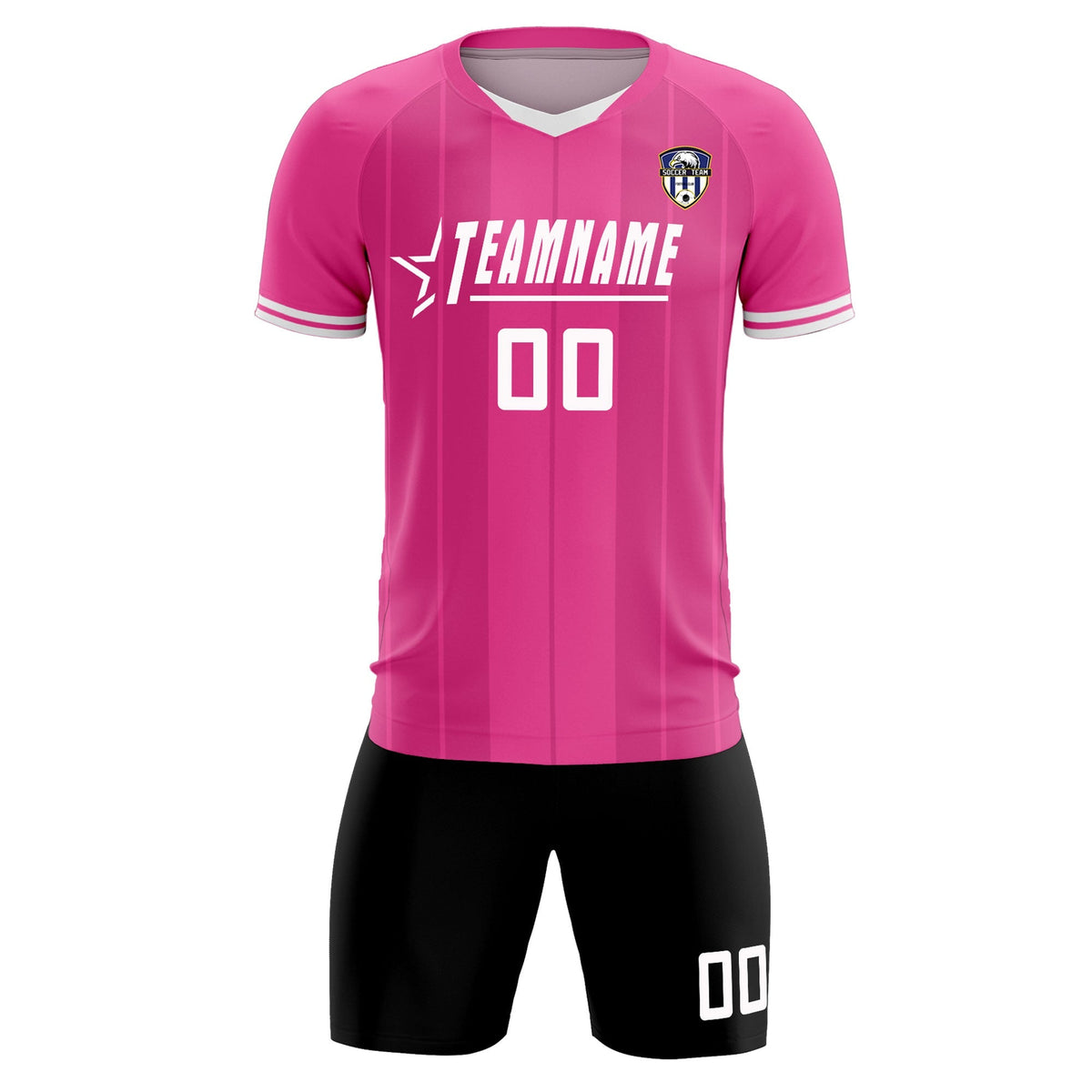 Custom Pink Classic Striped Personalized Football Kit Jersey