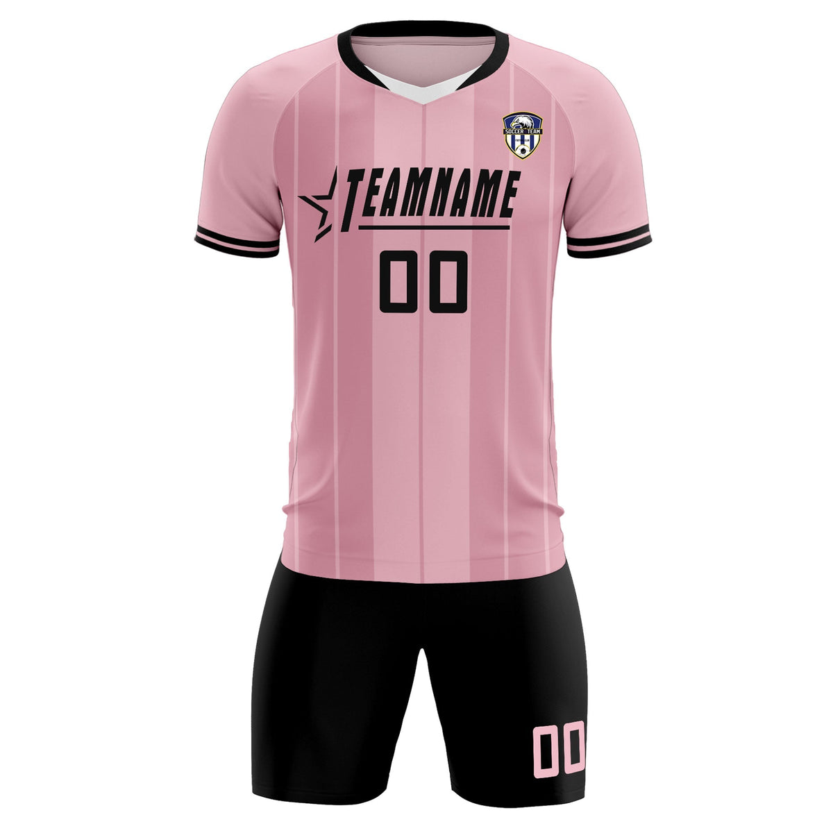 Custom Light Pink Classic Striped Personalized Football Kit Jersey
