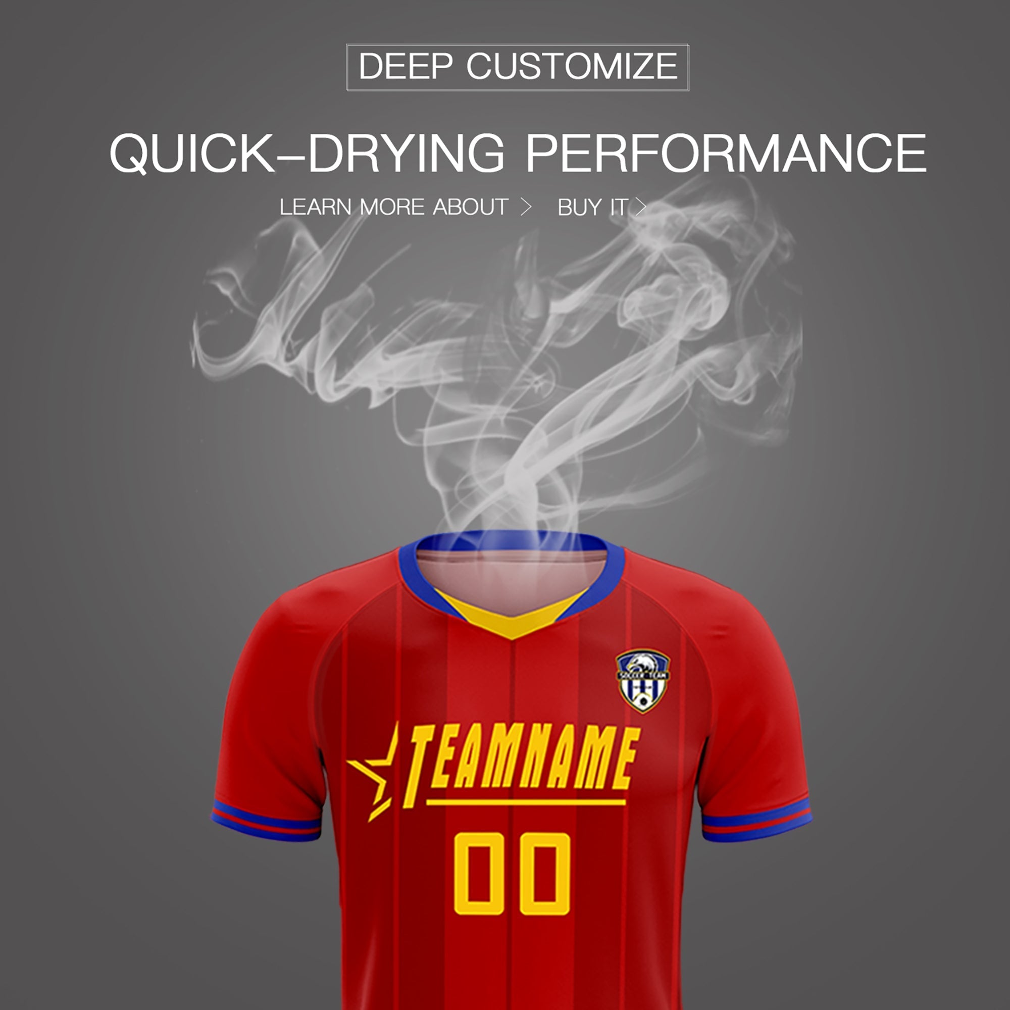 Custom Red Classic Striped Personalized Football Kit Jersey