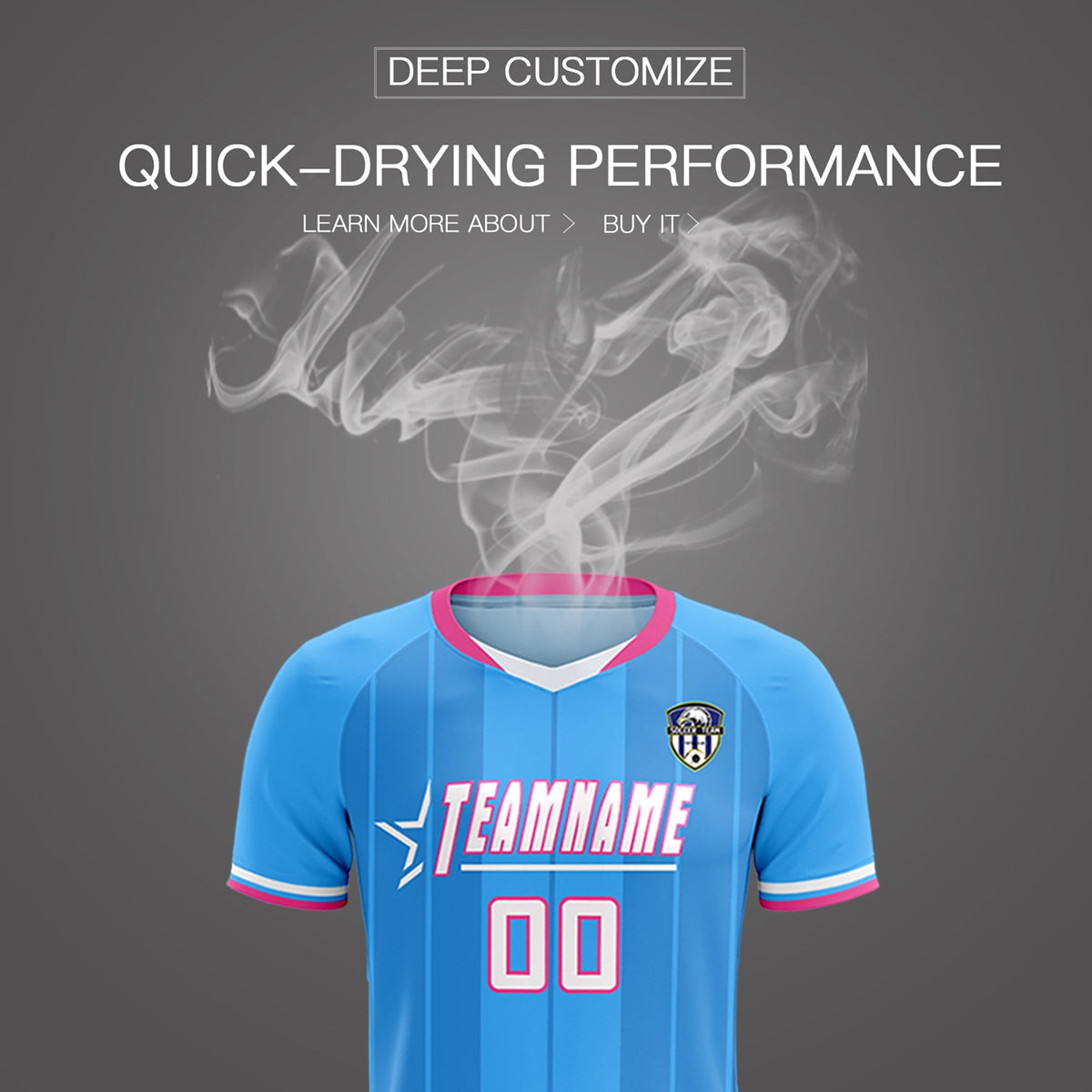 Custom Powder Blue Classic Striped Personalized Football Kit Jersey
