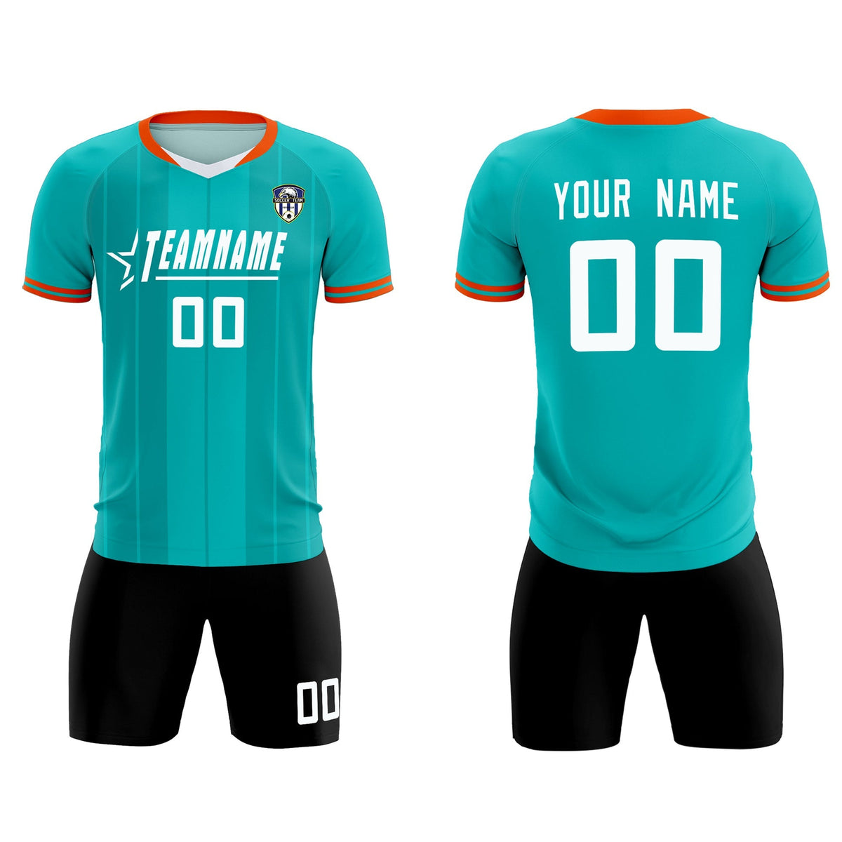 Custom Green Classic Striped Personalized Football Kit Jersey