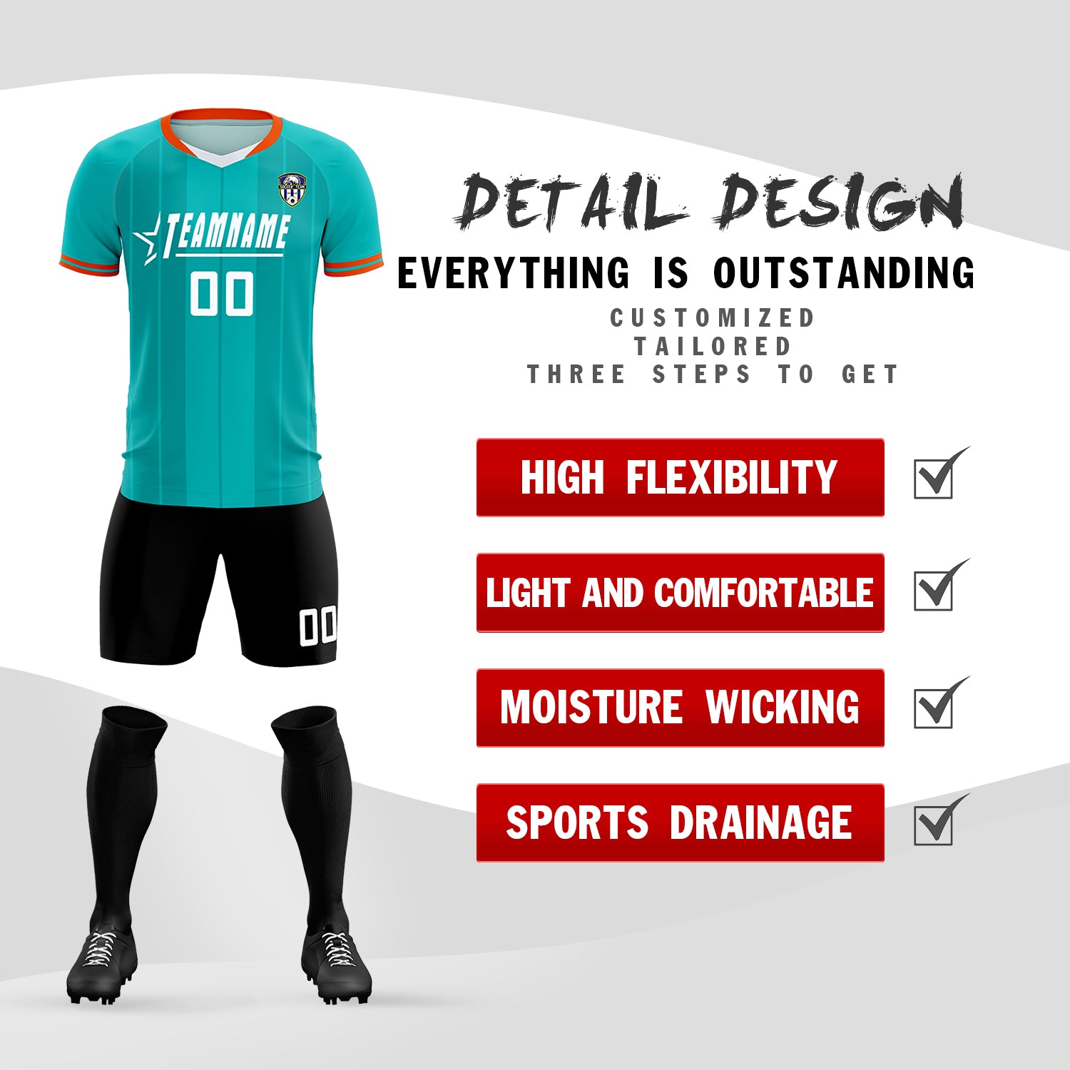 Custom Green Classic Striped Personalized Football Kit Jersey