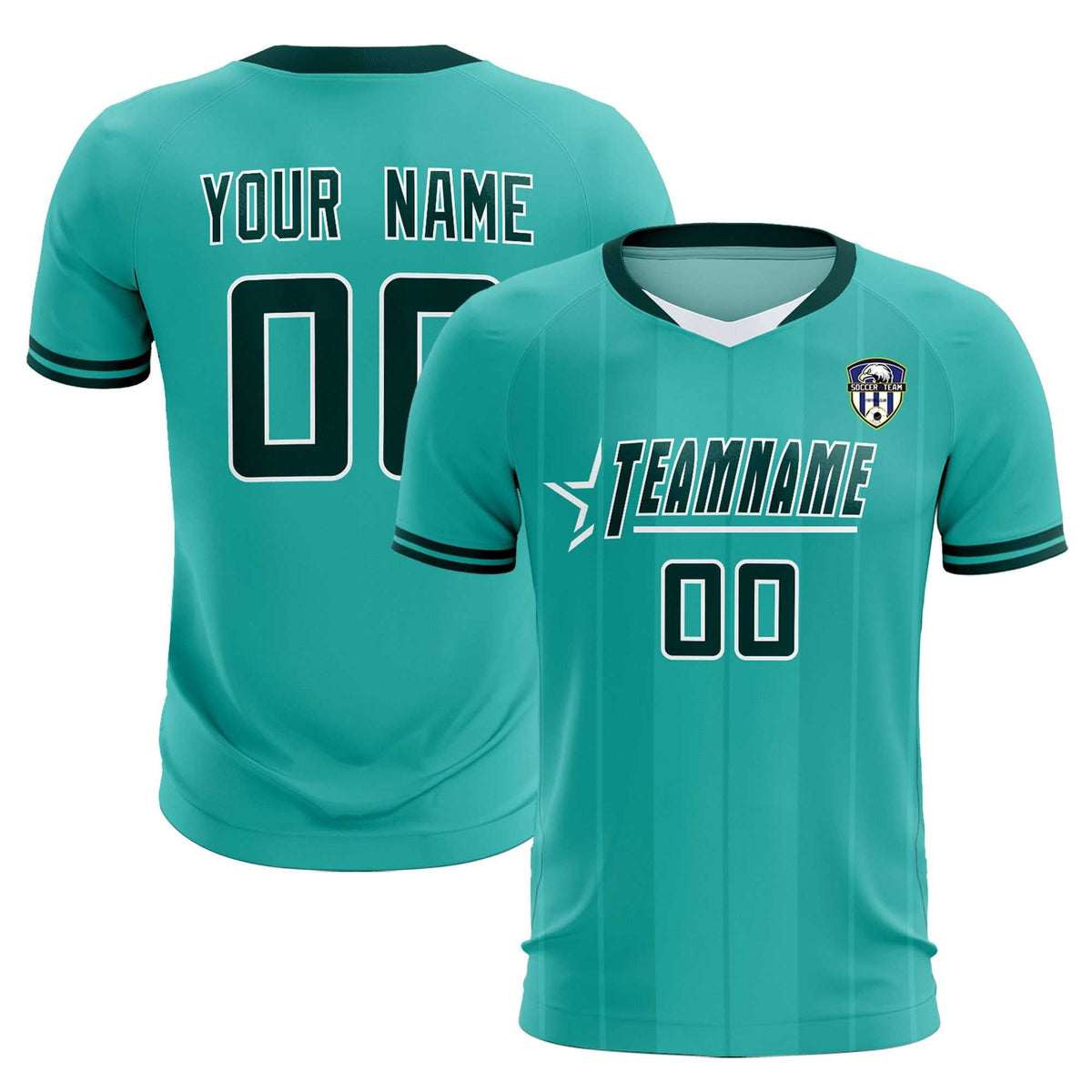 Custom Bright Green Classic Striped Personalized Football Kit Jersey