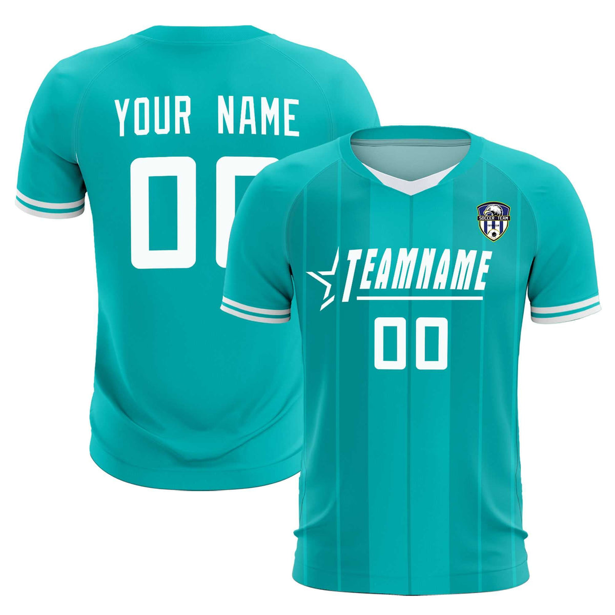 Custom Green Classic Striped Personalized Football Kit Jersey