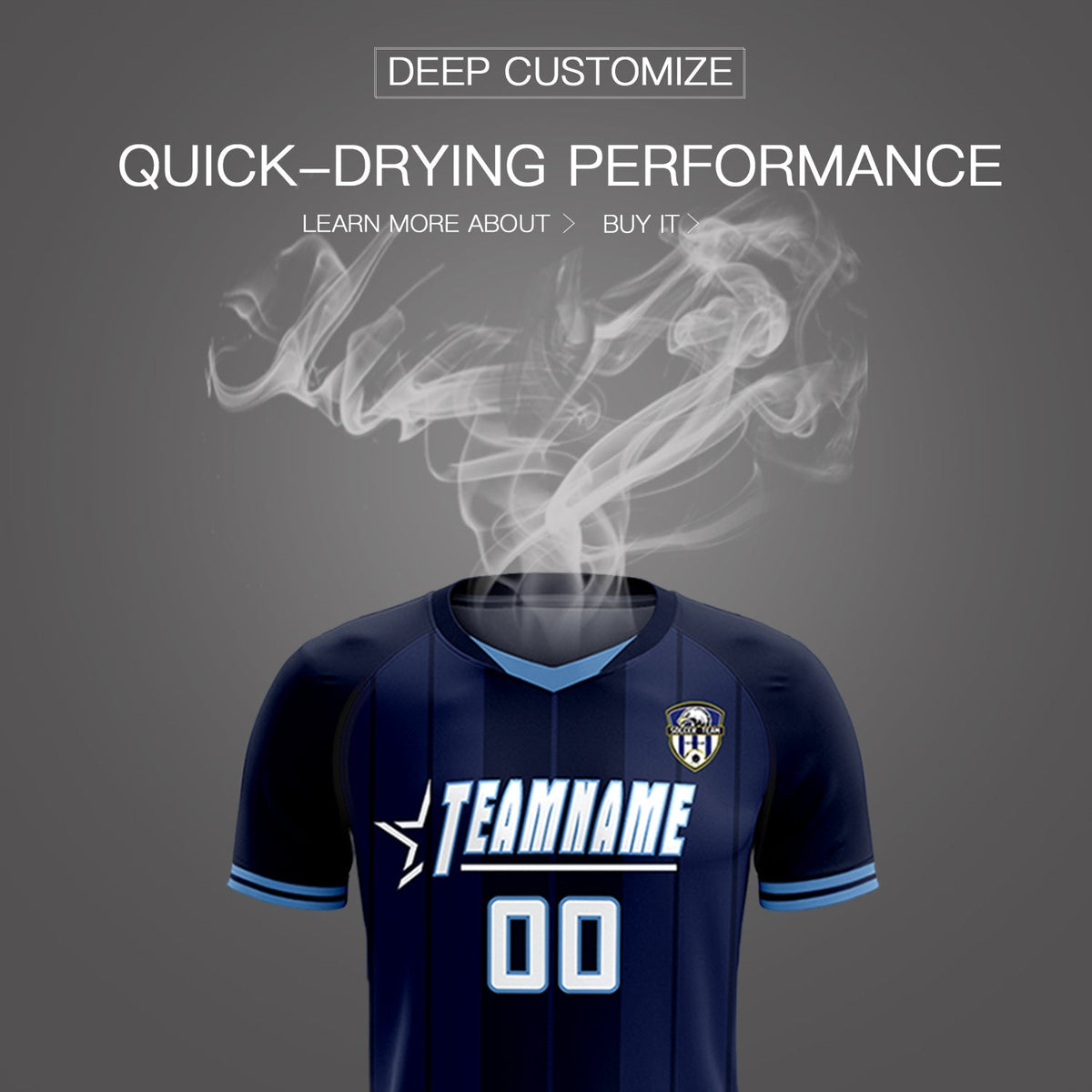 Custom Navy Classic Striped Personalized Football Kit Jersey