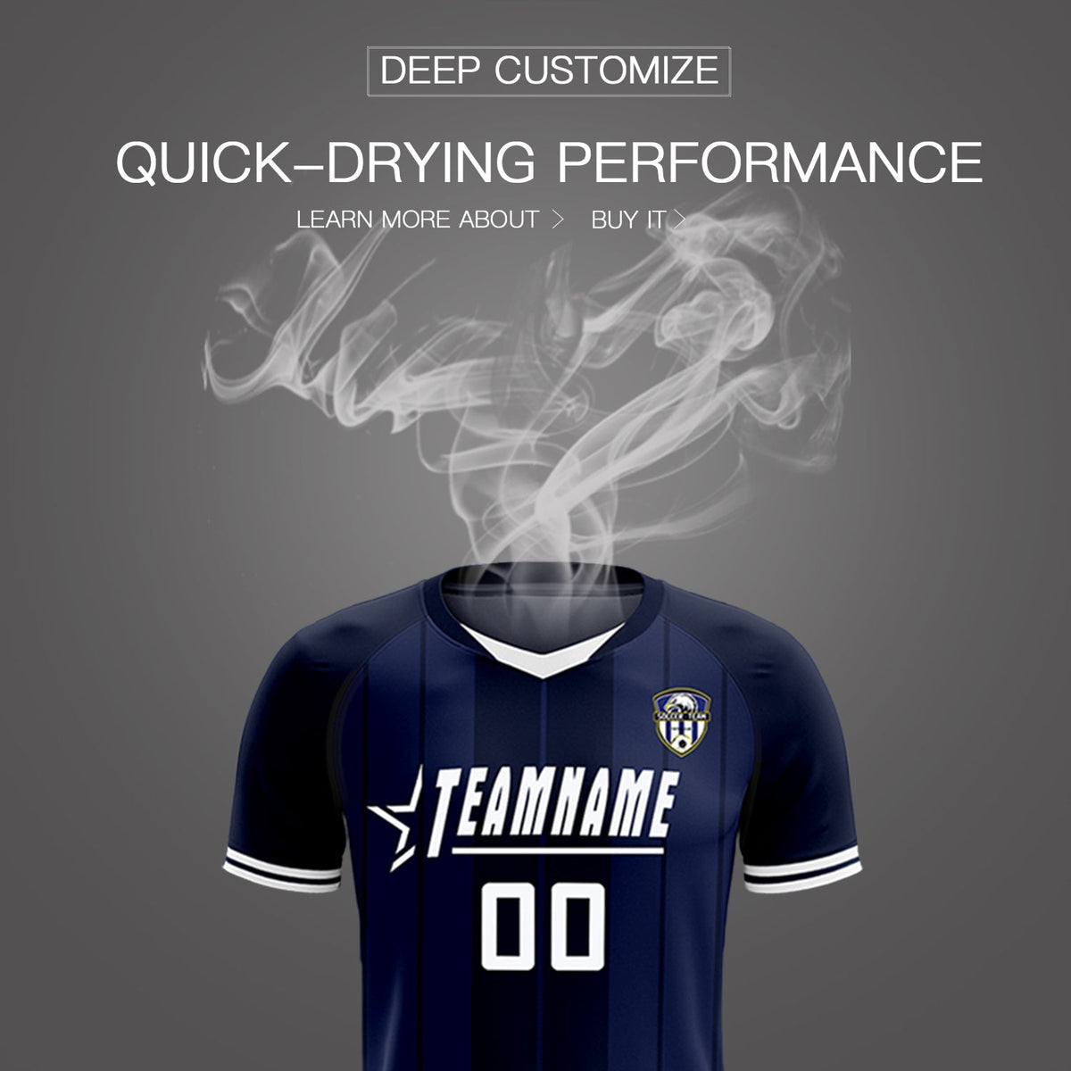 Custom Navy Classic Striped Personalized Football Kit Jersey
