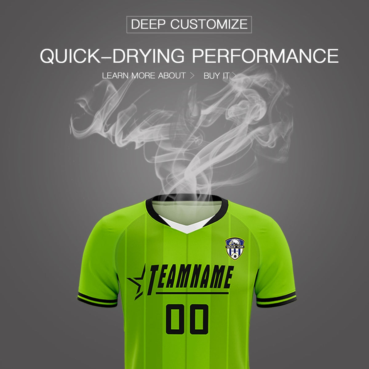 Custom Neon Green Classic Striped Personalized Football Kit Jersey