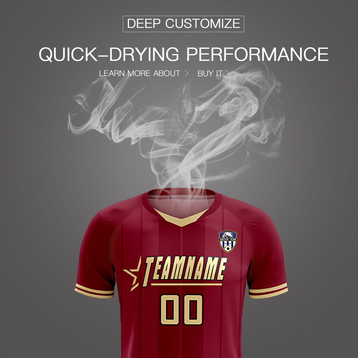 Custom Crimson Classic Striped Personalized Football Kit Jersey