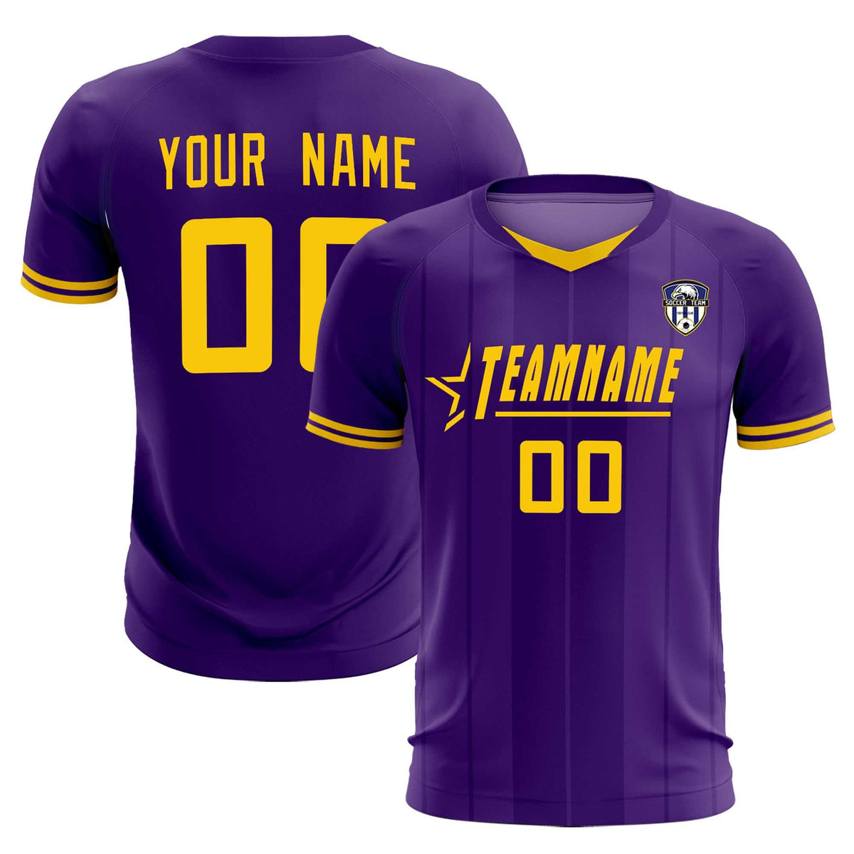 Custom Purple Classic Striped Personalized Football Kit Jersey
