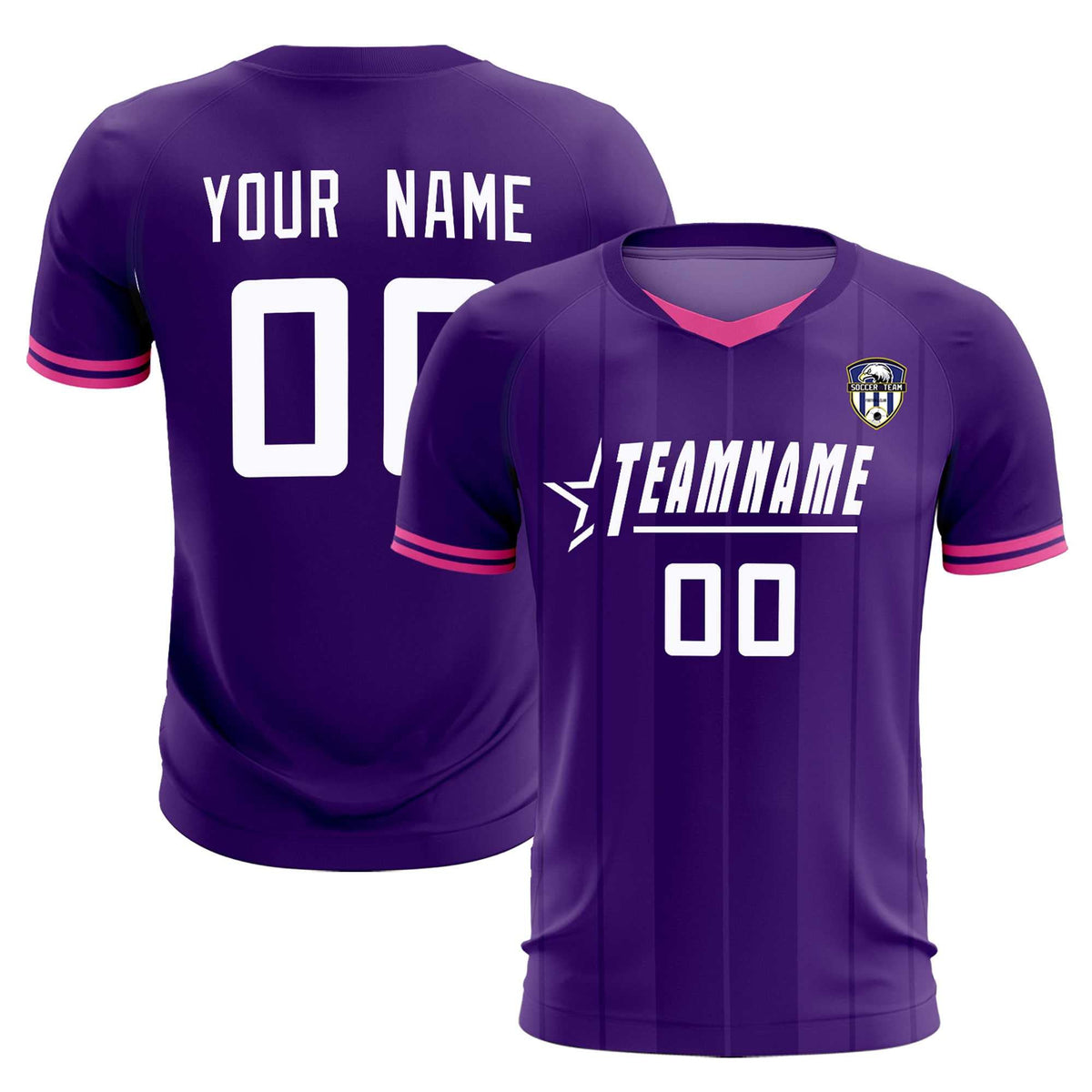 Custom Purple Classic Striped Personalized Football Kit Jersey