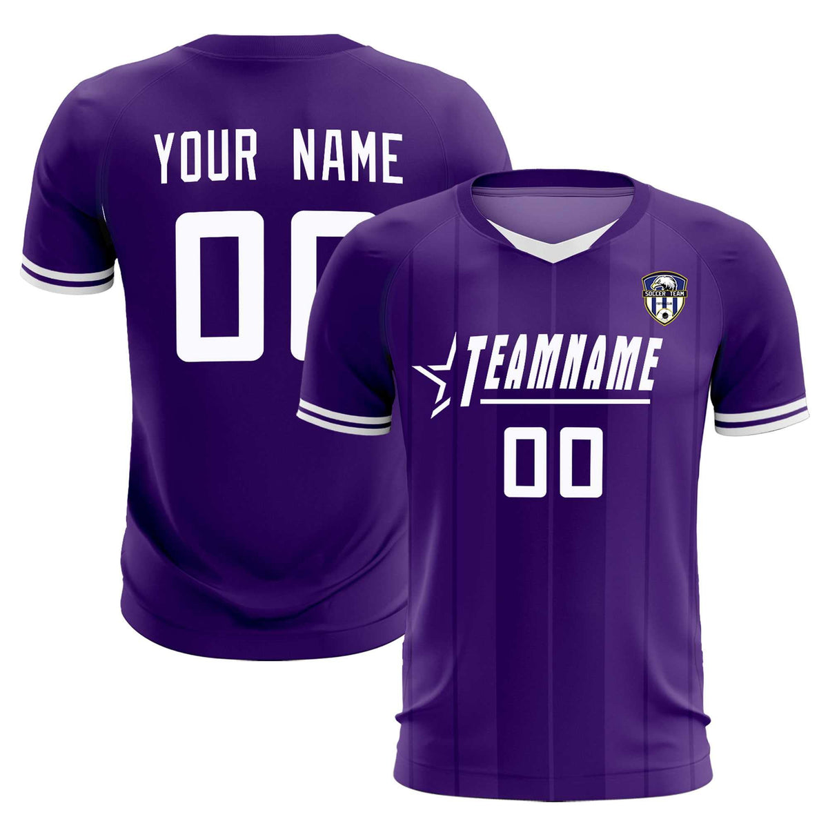 Custom Purple Classic Striped Personalized Football Kit Jersey