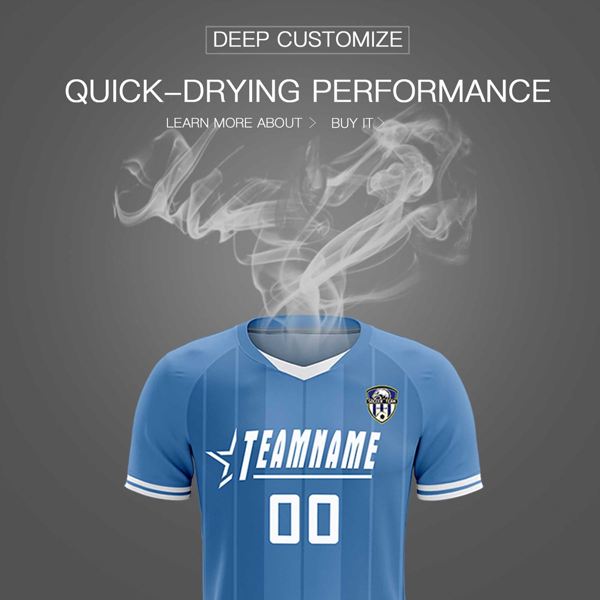 Custom Light Blue Classic Striped Personalized Football Kit Jersey
