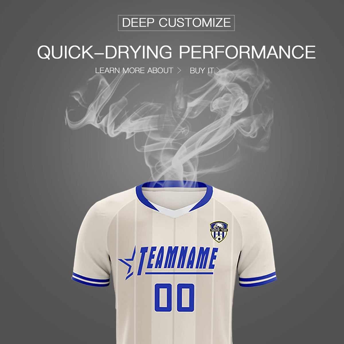 Custom Cream Classic Striped Personalized Football Kit Jersey