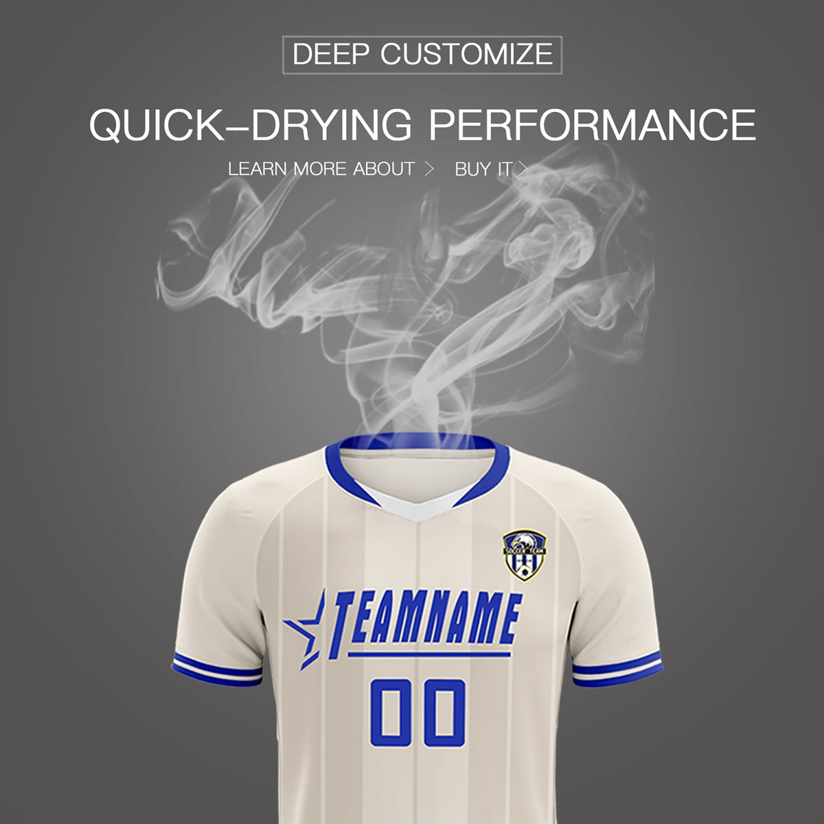 Custom Cream Classic Striped Personalized Football Kit Jersey