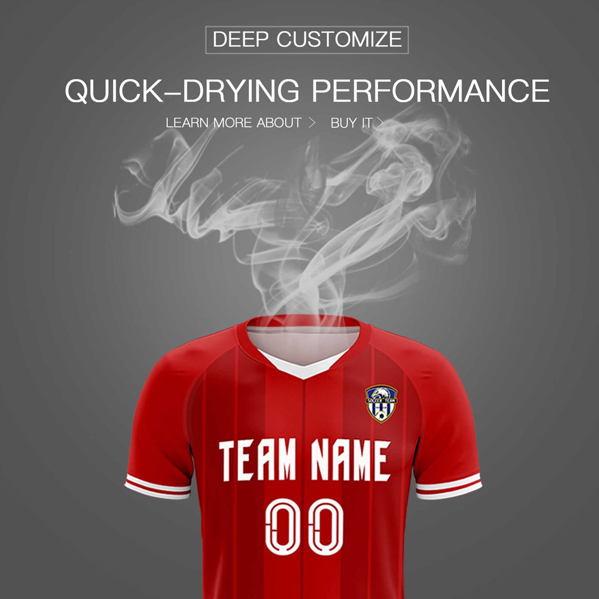 Custom Red Classic Striped Personalized Football Kit Jersey